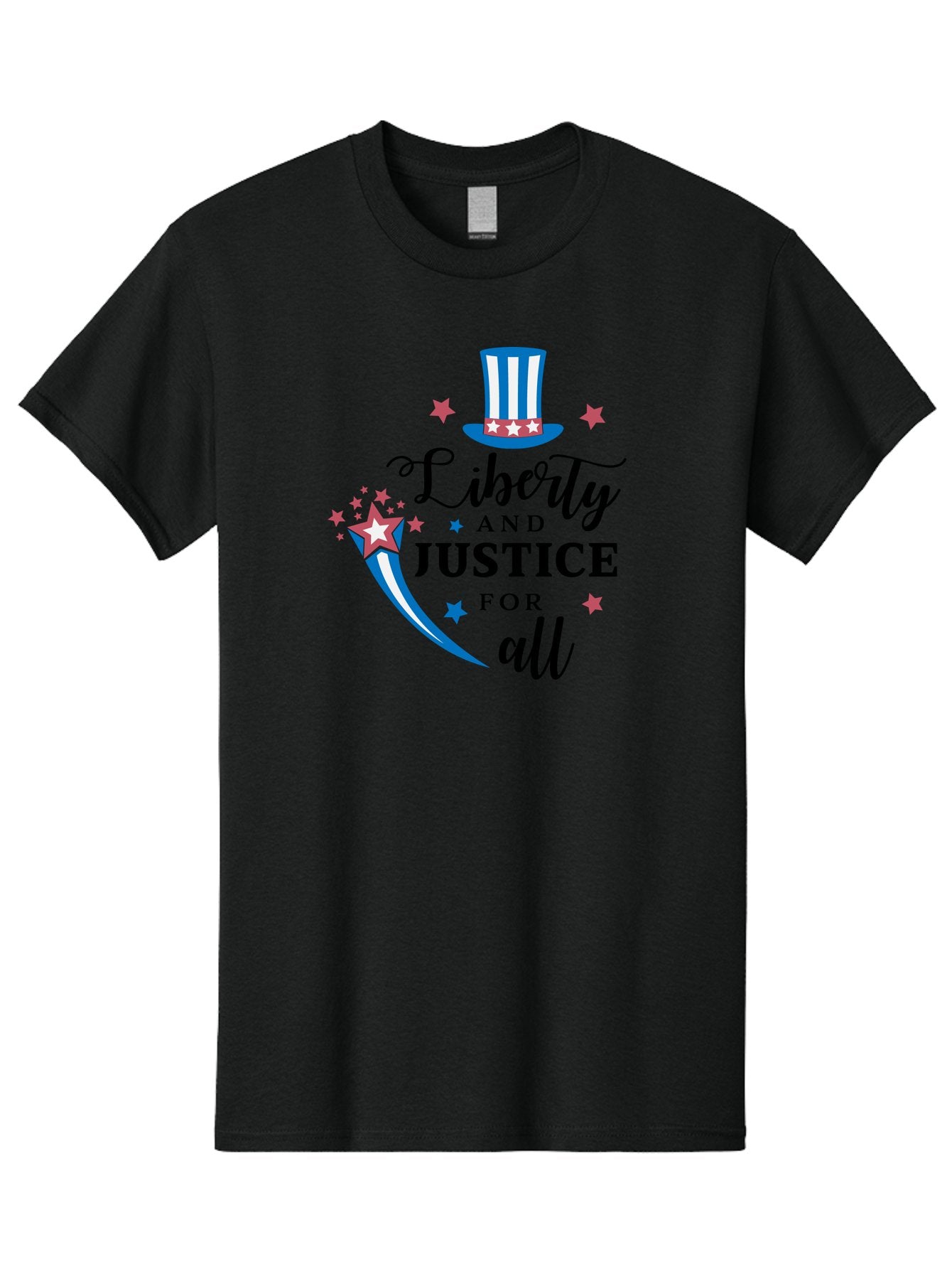 Liberty-And-Justice-For-All Men'S Graphic Tee, 100% Cotton, Comfortable Casual Summer Wear, Machine Washable, Liberty, Justice For All, Patriotic Theme, American Values, Freedom, Equality, Stars And Stripes, 4Th Of July, Independence Day, Aac939 13