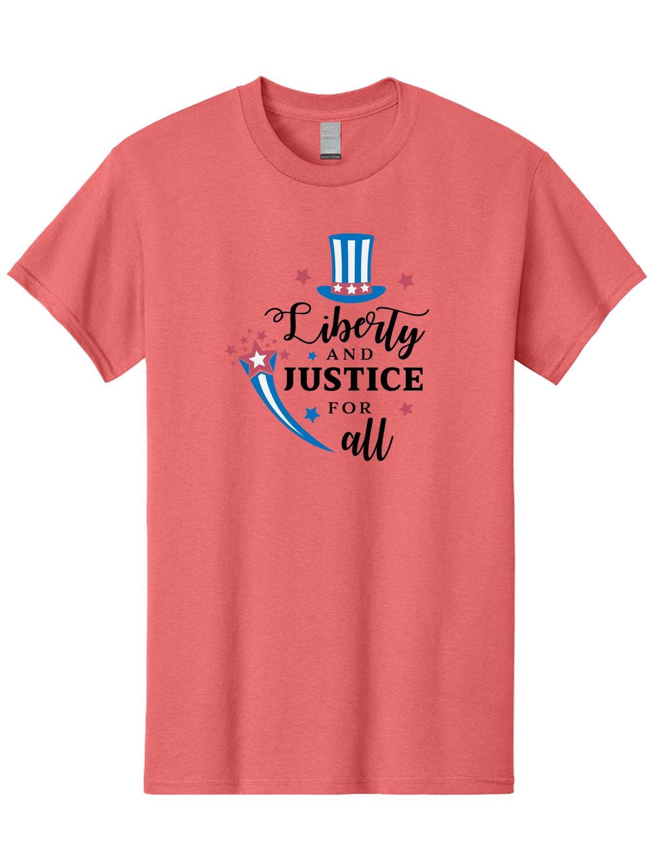 Liberty-And-Justice-For-All Men'S Graphic Tee, 100% Cotton, Comfortable Casual Summer Wear, Machine Washable, Liberty, Justice For All, Patriotic Theme, American Values, Freedom, Equality, Stars And Stripes, 4Th Of July, Independence Day, Aac939 11