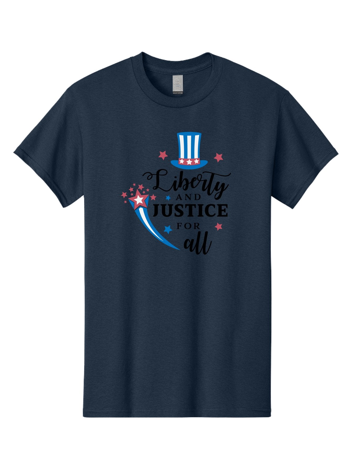 Liberty-And-Justice-For-All Men'S Graphic Tee, 100% Cotton, Comfortable Casual Summer Wear, Machine Washable, Liberty, Justice For All, Patriotic Theme, American Values, Freedom, Equality, Stars And Stripes, 4Th Of July, Independence Day, Aac939 14