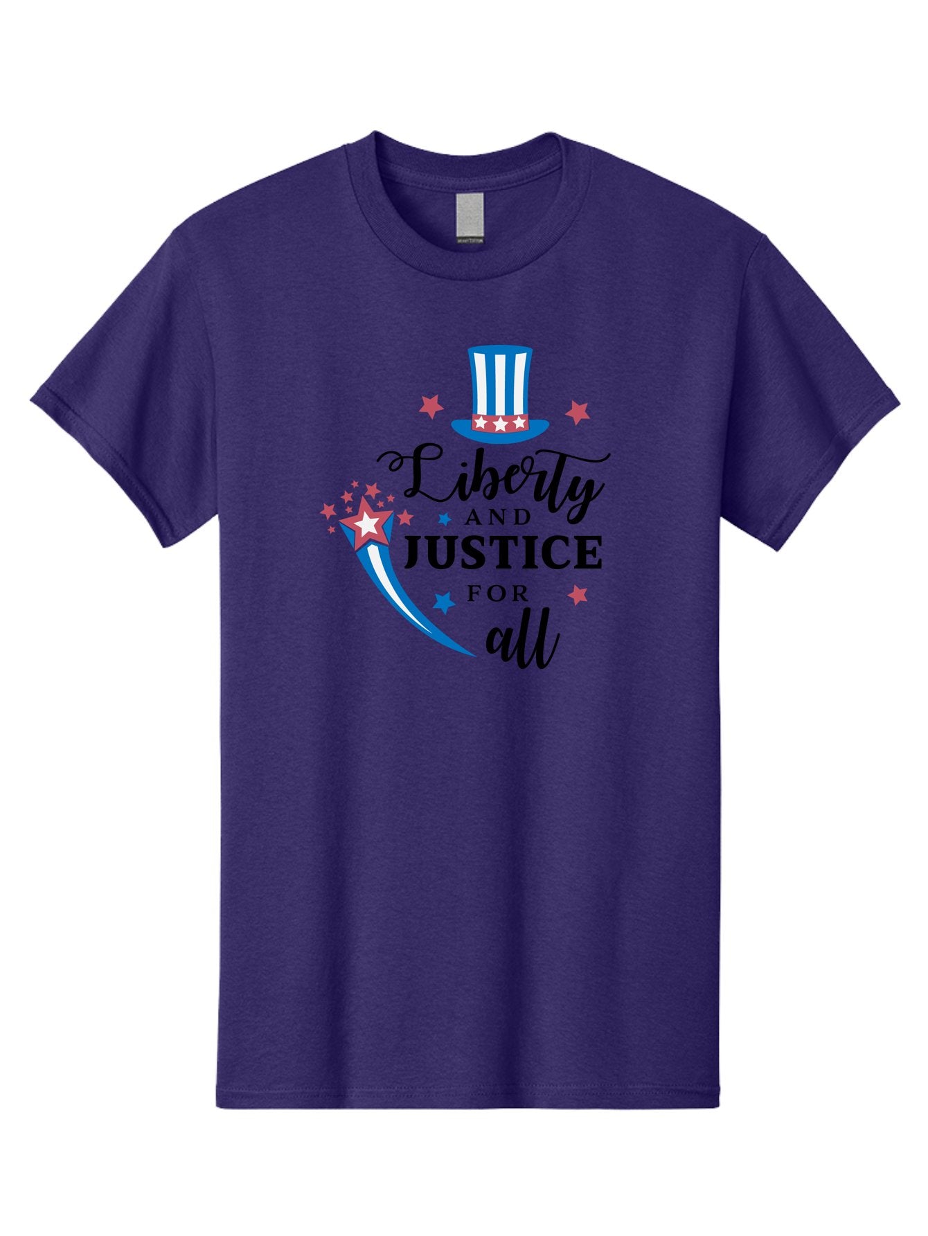 Liberty-And-Justice-For-All Men'S Graphic Tee, 100% Cotton, Comfortable Casual Summer Wear, Machine Washable, Liberty, Justice For All, Patriotic Theme, American Values, Freedom, Equality, Stars And Stripes, 4Th Of July, Independence Day, Aac939 10