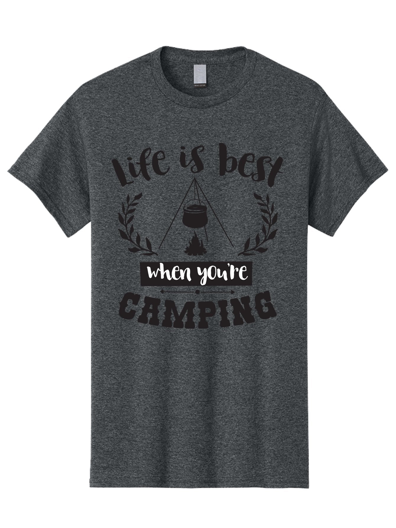 Life-Is-Best-When-You-Re-Camping Men'S Graphic Tee, 100% Cotton, Comfortable Casual Summer Wear, Machine Washable, Camping Quotes, Outdoor Adventures, Wilderness Escape, Camping Lifestyle, Nature Lover, Adventure Seeker, Camping Life, Aac943 6