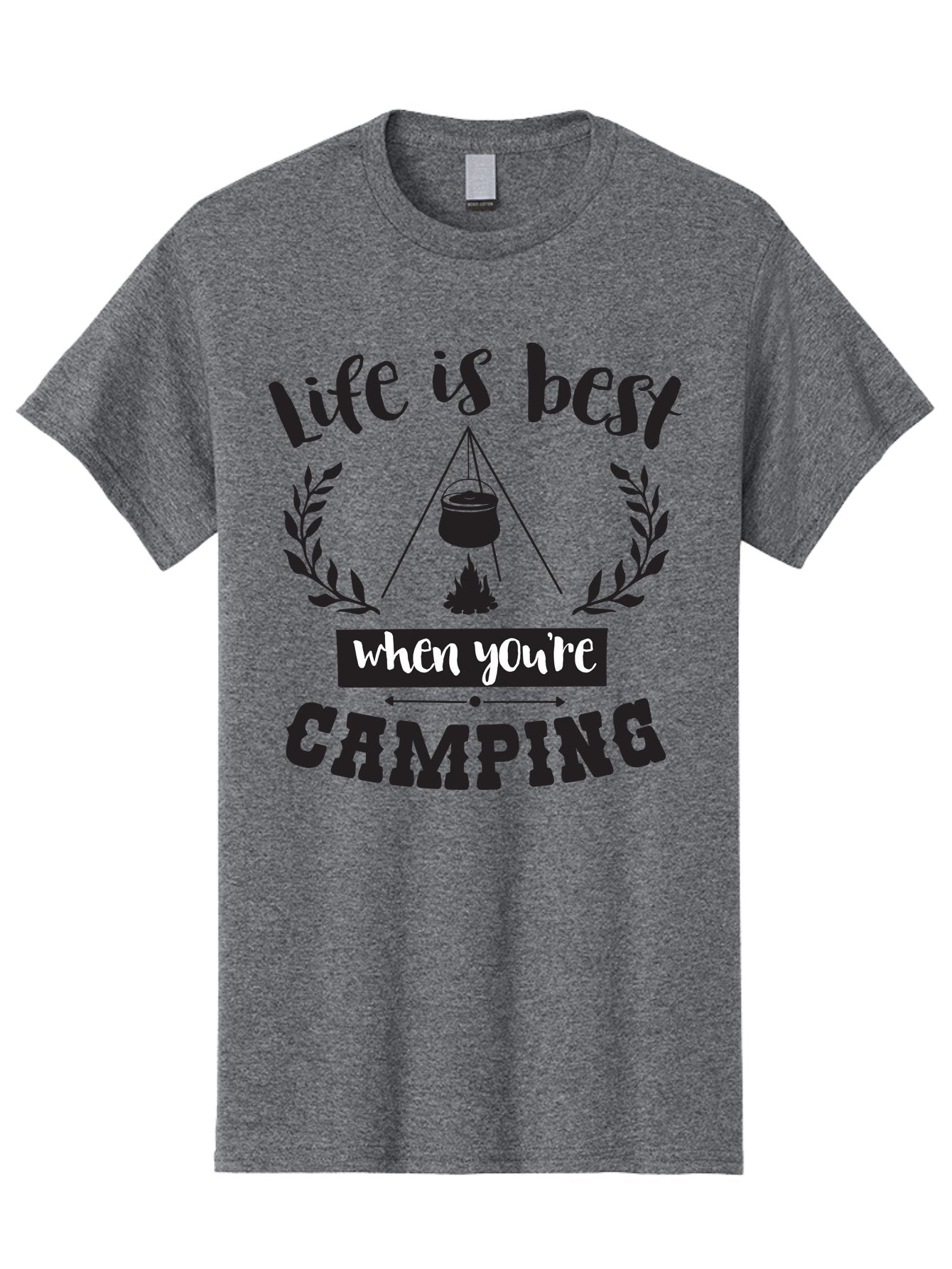 Life-Is-Best-When-You-Re-Camping Men'S Graphic Tee, 100% Cotton, Comfortable Casual Summer Wear, Machine Washable, Camping Quotes, Outdoor Adventures, Wilderness Escape, Camping Lifestyle, Nature Lover, Adventure Seeker, Camping Life, Aac943 11