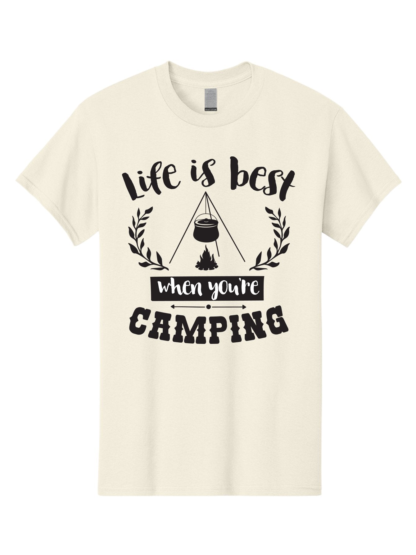 Life-Is-Best-When-You-Re-Camping Men'S Graphic Tee, 100% Cotton, Comfortable Casual Summer Wear, Machine Washable, Camping Quotes, Outdoor Adventures, Wilderness Escape, Camping Lifestyle, Nature Lover, Adventure Seeker, Camping Life, Aac943 3