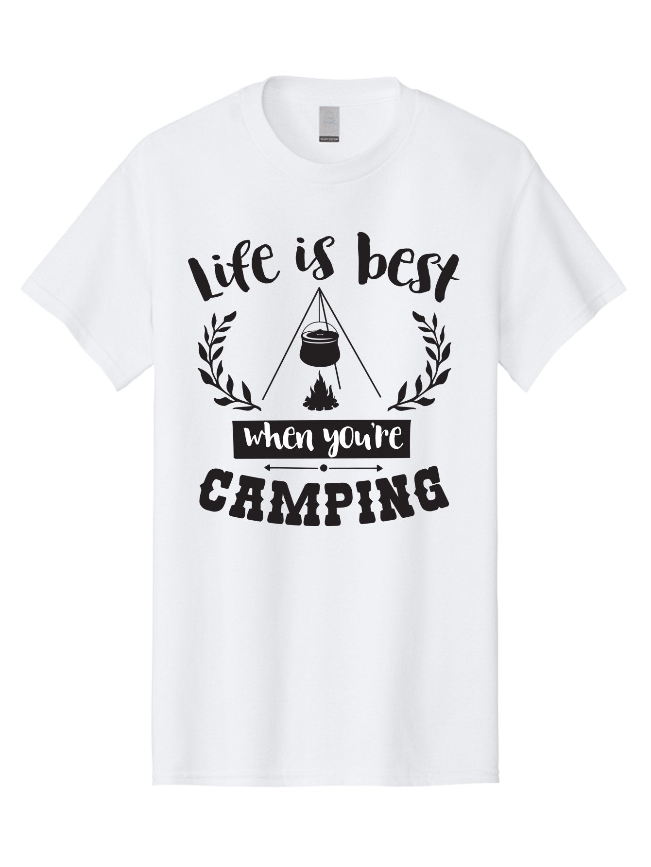 Life-Is-Best-When-You-Re-Camping Men'S Graphic Tee, 100% Cotton, Comfortable Casual Summer Wear, Machine Washable, Camping Quotes, Outdoor Adventures, Wilderness Escape, Camping Lifestyle, Nature Lover, Adventure Seeker, Camping Life, Aac943 12