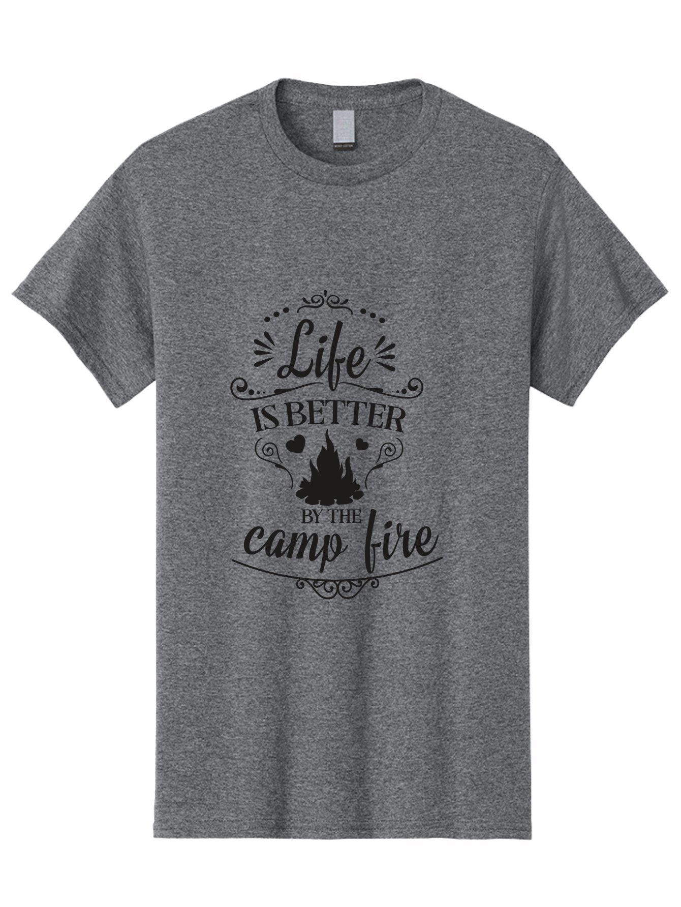Life-Is-Better-By-The-Camp-Fire Men'S Graphic Tee, 100% Cotton, Comfortable Casual Summer Wear, Machine Washable, Camping Quotes, Campfire Inspiration, Outdoor Adventure, Nature Lovers, Wilderness Exploration, Camping Life, Aac944 8