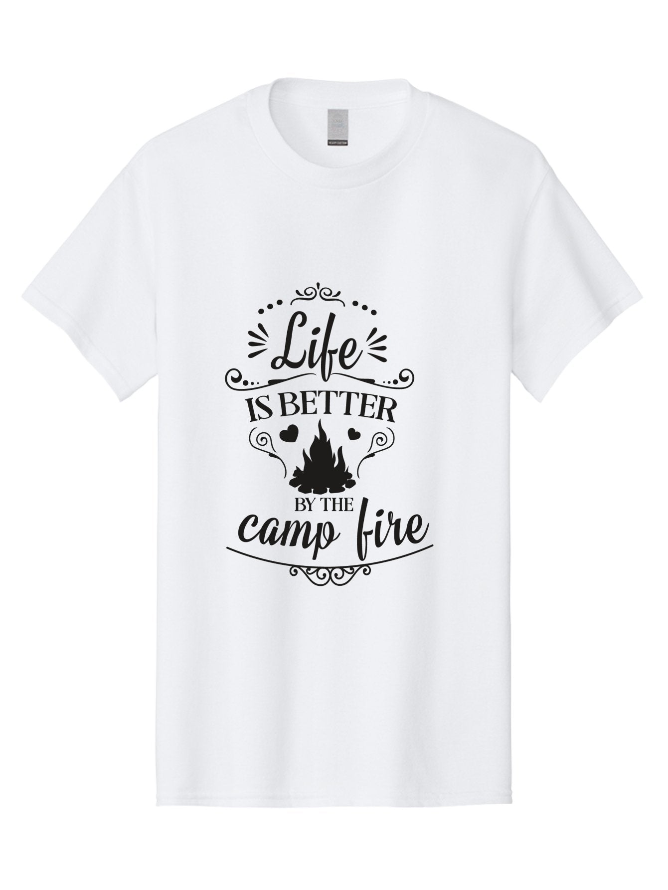 Life-Is-Better-By-The-Camp-Fire Men'S Graphic Tee, 100% Cotton, Comfortable Casual Summer Wear, Machine Washable, Camping Quotes, Campfire Inspiration, Outdoor Adventure, Nature Lovers, Wilderness Exploration, Camping Life, Aac944 10