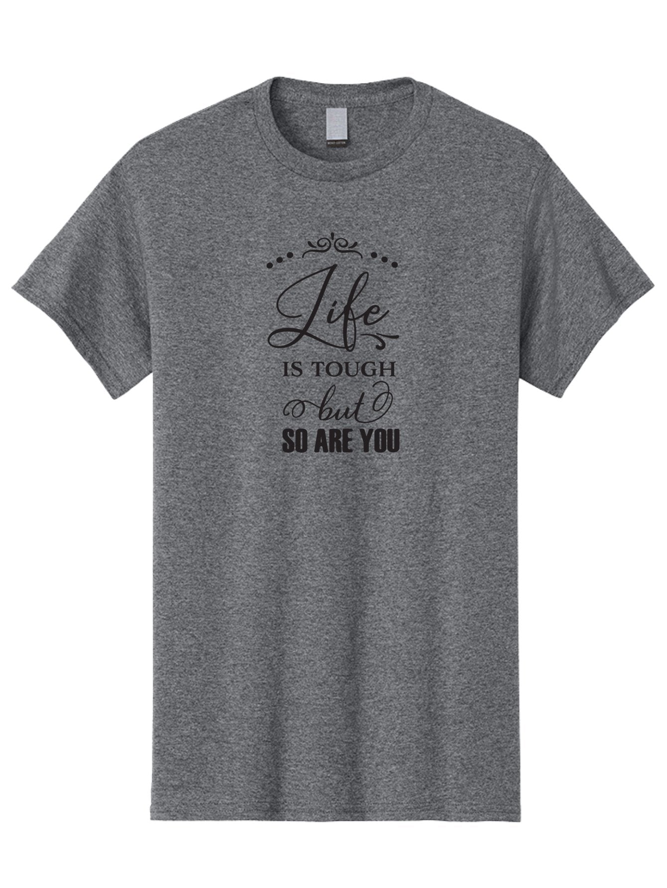 Life-Is-Tough-But-So-Are-You Men'S Graphic Tee, 100% Cotton, Comfortable Casual Summer Wear, Machine Washable, Motivational Quotes, Inspirational Sayings, Life Challenges, Resilience, Empowerment, Positive Affirmations, Inner Strength, Aac948 3
