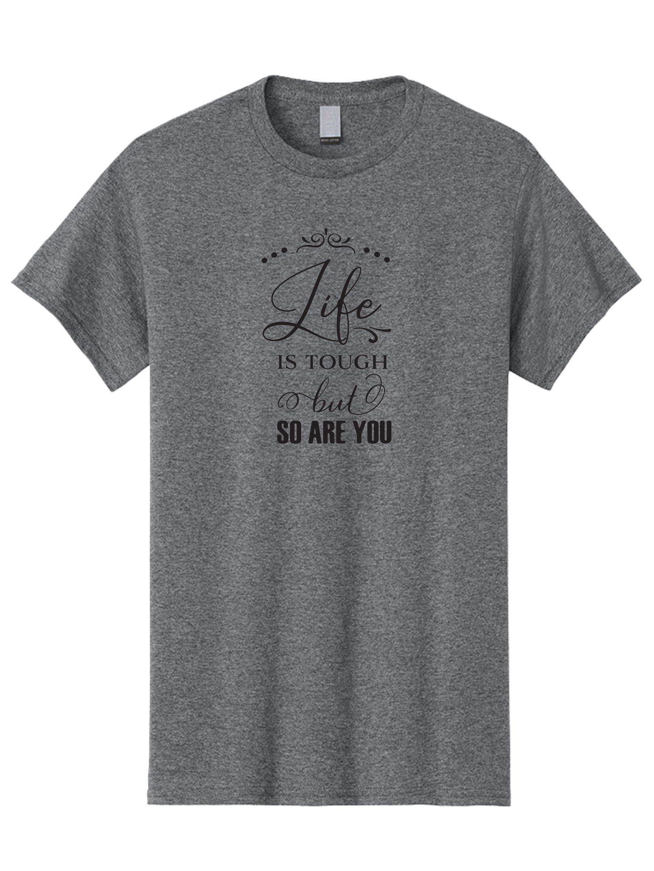 Life-Is-Tough-But-So-Are-You Men'S Graphic Tee, 100% Cotton, Comfortable Casual Summer Wear, Machine Washable, Motivational Quotes, Inspirational Sayings, Life Challenges, Resilience, Empowerment, Positive Affirmations, Inner Strength, Aac948 17