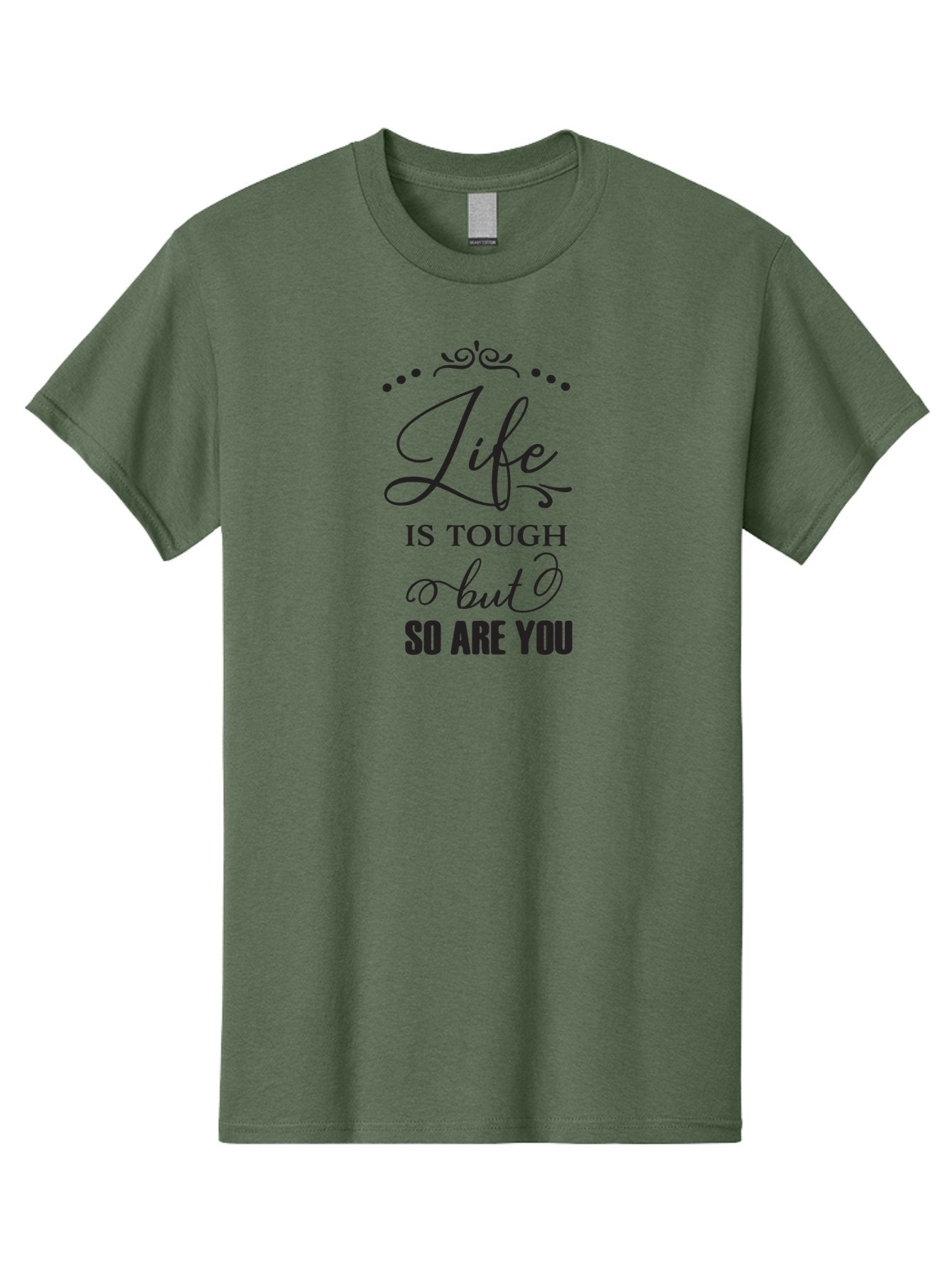 Life-Is-Tough-But-So-Are-You Men'S Graphic Tee, 100% Cotton, Comfortable Casual Summer Wear, Machine Washable, Motivational Quotes, Inspirational Sayings, Life Challenges, Resilience, Empowerment, Positive Affirmations, Inner Strength, Aac948 8