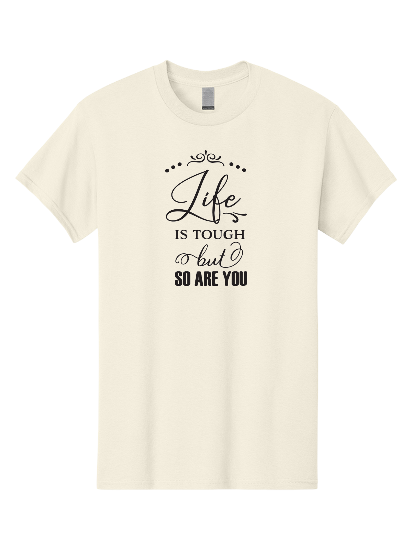 Life-Is-Tough-But-So-Are-You Men'S Graphic Tee, 100% Cotton, Comfortable Casual Summer Wear, Machine Washable, Motivational Quotes, Inspirational Sayings, Life Challenges, Resilience, Empowerment, Positive Affirmations, Inner Strength, Aac948 19