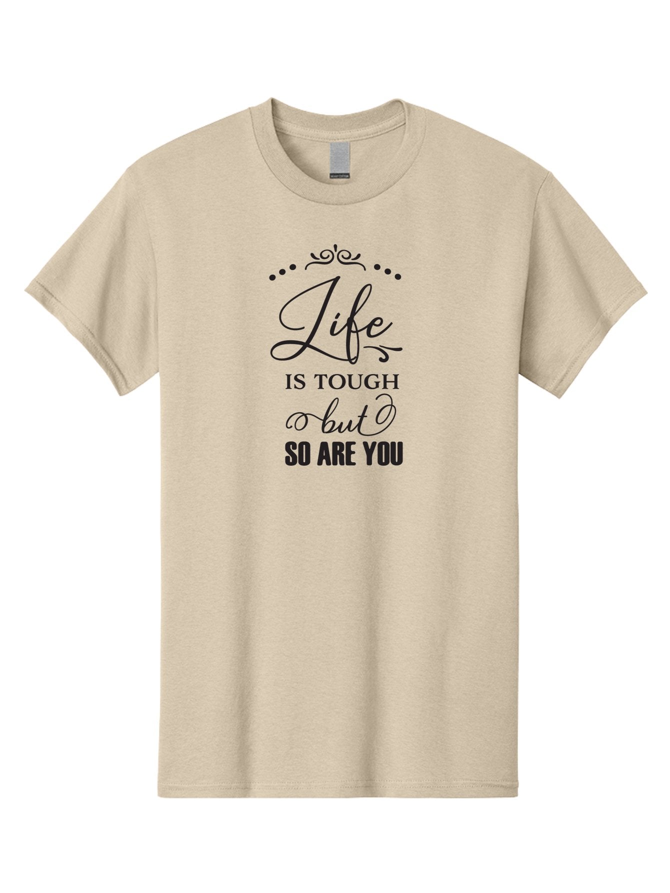 Life-Is-Tough-But-So-Are-You Men'S Graphic Tee, 100% Cotton, Comfortable Casual Summer Wear, Machine Washable, Motivational Quotes, Inspirational Sayings, Life Challenges, Resilience, Empowerment, Positive Affirmations, Inner Strength, Aac948 5