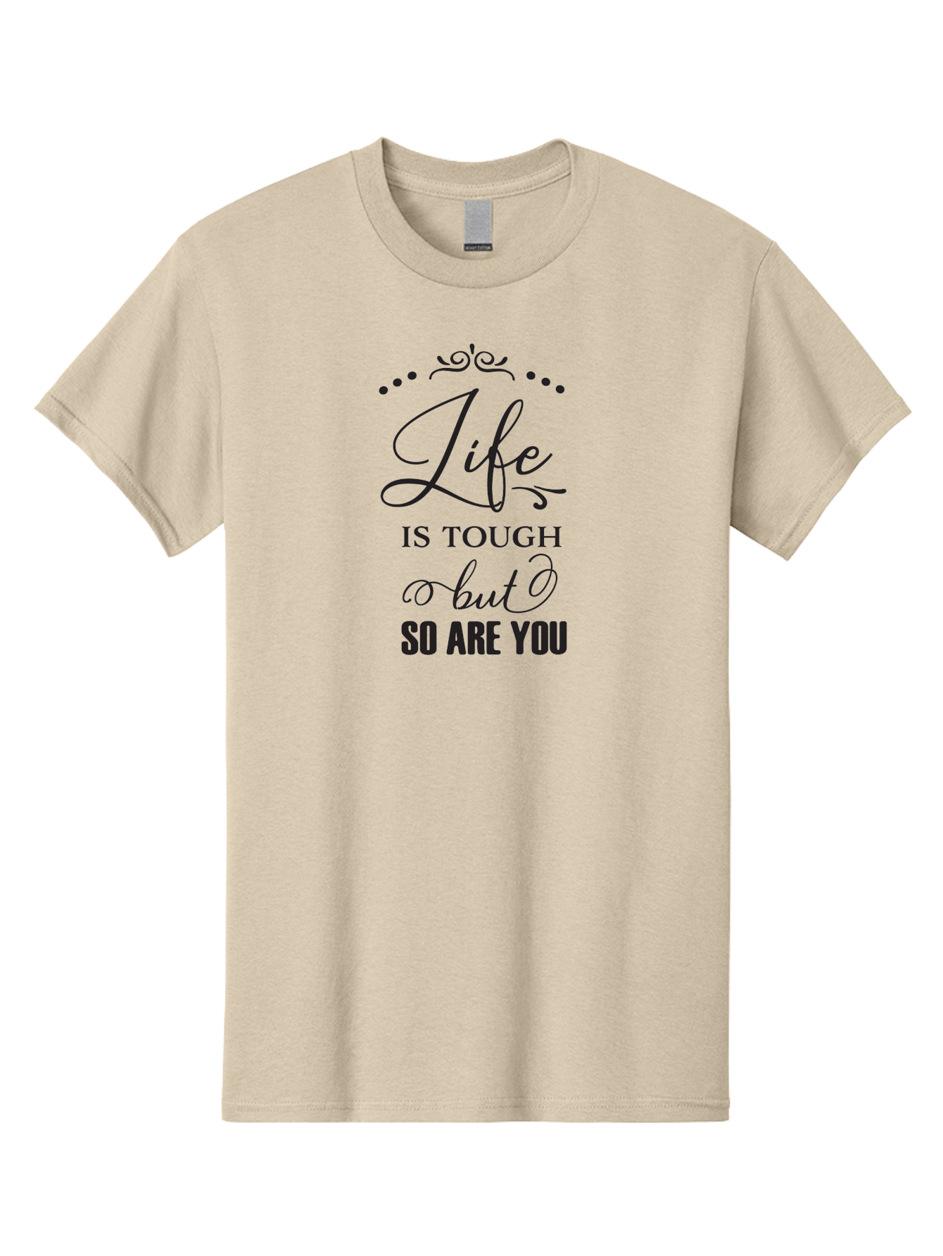 Life-Is-Tough-But-So-Are-You Men'S Graphic Tee, 100% Cotton, Comfortable Casual Summer Wear, Machine Washable, Motivational Quotes, Inspirational Sayings, Life Challenges, Resilience, Empowerment, Positive Affirmations, Inner Strength, Aac948 15
