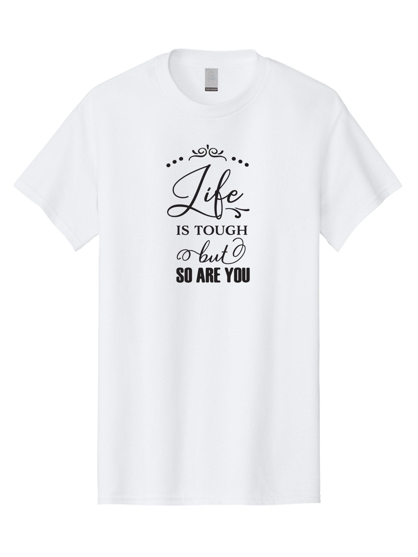 Life-Is-Tough-But-So-Are-You Men'S Graphic Tee, 100% Cotton, Comfortable Casual Summer Wear, Machine Washable, Motivational Quotes, Inspirational Sayings, Life Challenges, Resilience, Empowerment, Positive Affirmations, Inner Strength, Aac948 4