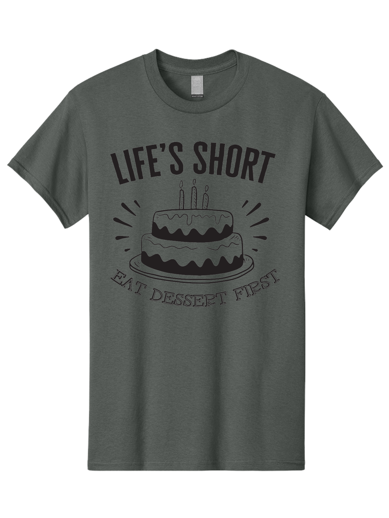 Life-S-Short-Eat-Dessert-First Men'S Graphic Tee, 100% Cotton, Comfortable Casual Summer Wear, Machine Washable, Life'S Short Eat Dessert First, Birthday Cake, Dessert Lovers, Sweet Treats, Indulgent Delights, Celebratory Treats, Aac951 21