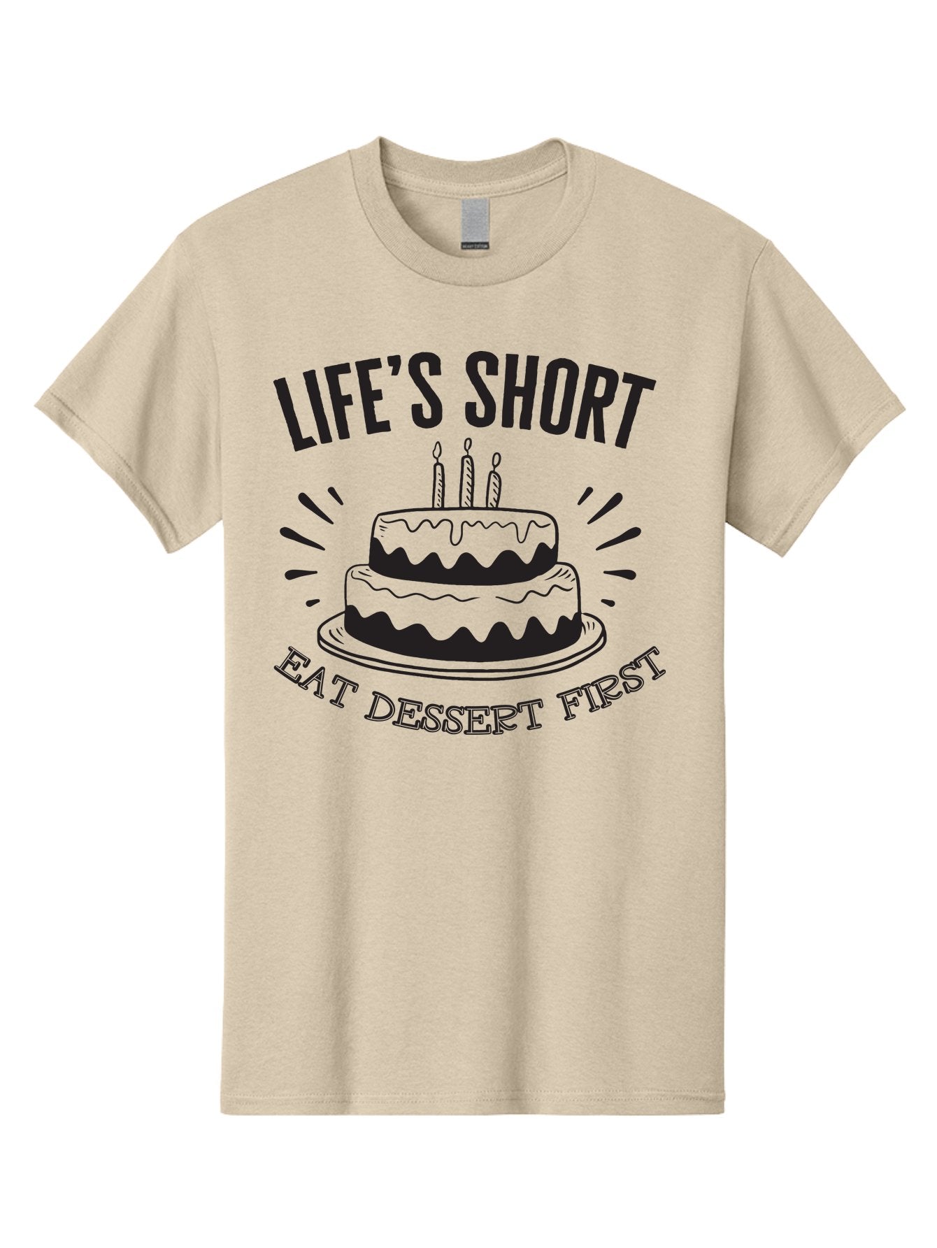 Life-S-Short-Eat-Dessert-First Men'S Graphic Tee, 100% Cotton, Comfortable Casual Summer Wear, Machine Washable, Life'S Short Eat Dessert First, Birthday Cake, Dessert Lovers, Sweet Treats, Indulgent Delights, Celebratory Treats, Aac951 15