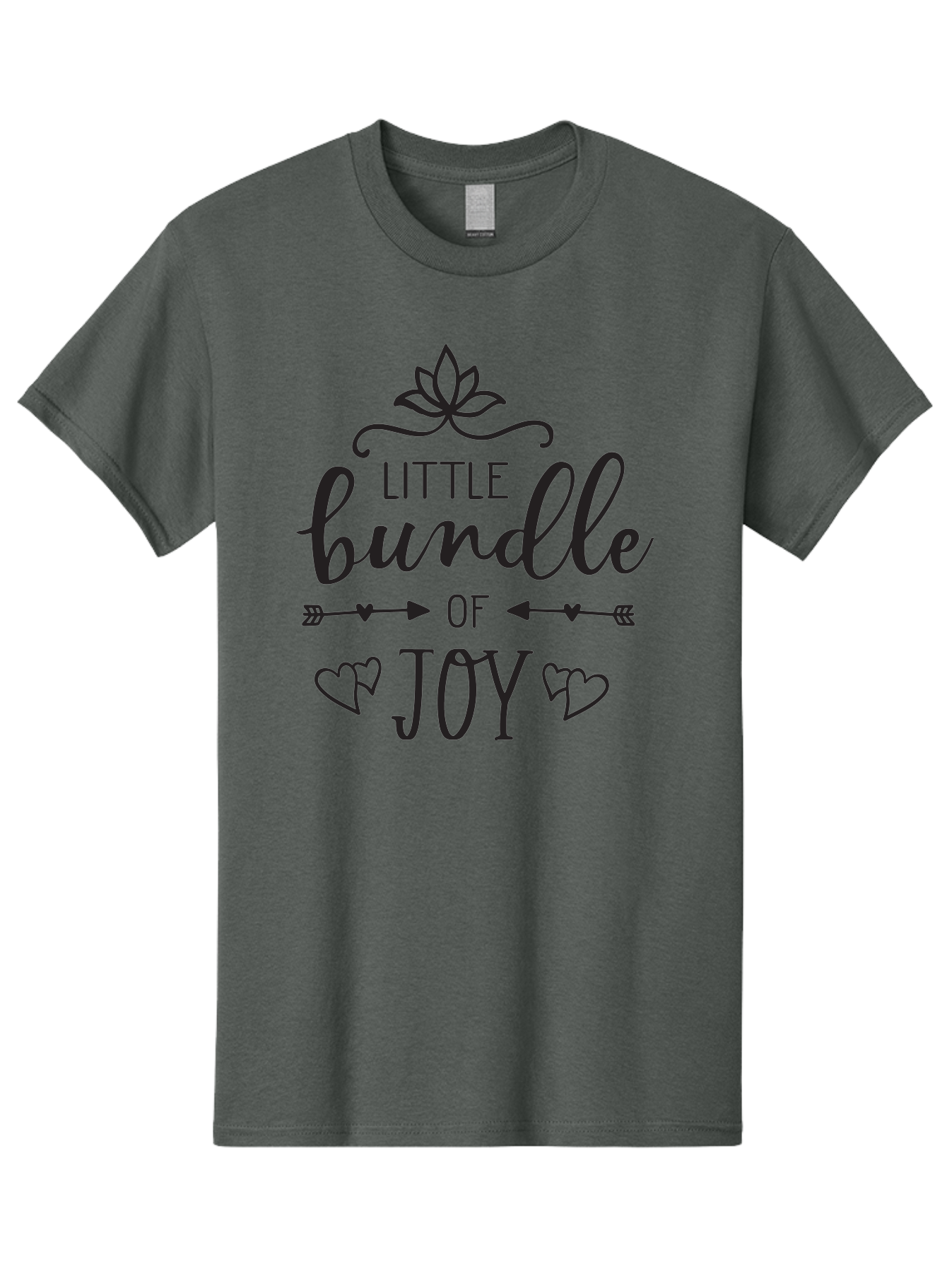 Little-Bundle-Of-Joy Men'S Graphic Tee, 100% Cotton, Comfortable Casual Summer Wear, Machine Washable, New Baby Announcement, Joyful Sentiment, Cute Typography, Baby'S Arrival, Decorative Elements, Hearts, Arrows, Minimalist Design, Aac952 3