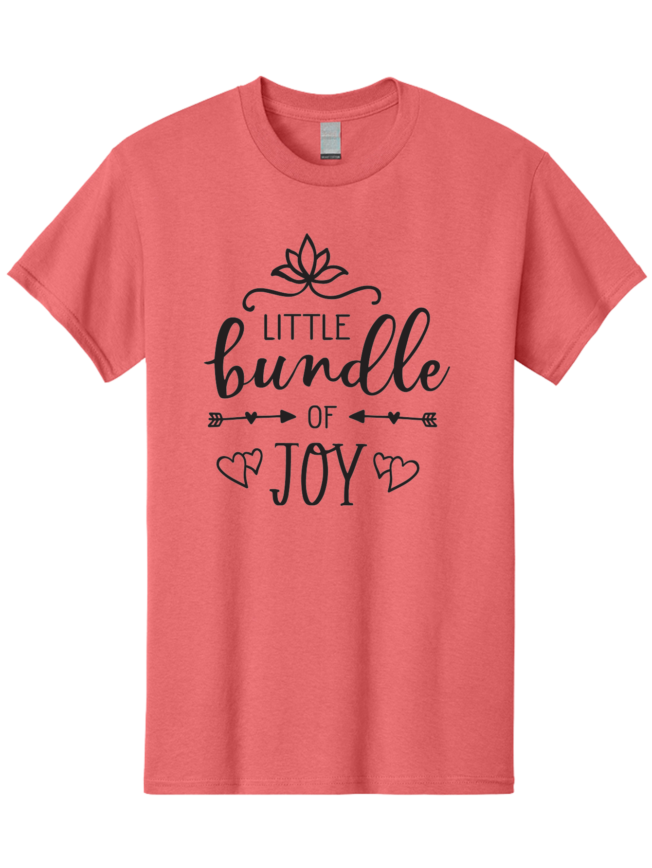 Little-Bundle-Of-Joy Men'S Graphic Tee, 100% Cotton, Comfortable Casual Summer Wear, Machine Washable, New Baby Announcement, Joyful Sentiment, Cute Typography, Baby'S Arrival, Decorative Elements, Hearts, Arrows, Minimalist Design, Aac952 5