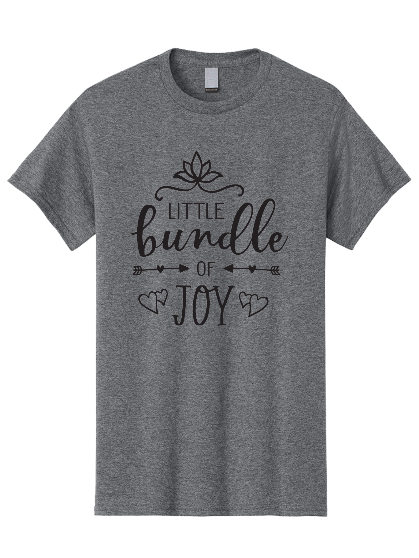 Little-Bundle-Of-Joy Men'S Graphic Tee, 100% Cotton, Comfortable Casual Summer Wear, Machine Washable, New Baby Announcement, Joyful Sentiment, Cute Typography, Baby'S Arrival, Decorative Elements, Hearts, Arrows, Minimalist Design, Aac952 13