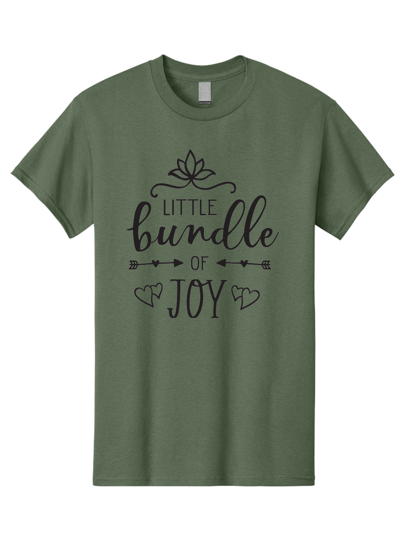 Little-Bundle-Of-Joy Men'S Graphic Tee, 100% Cotton, Comfortable Casual Summer Wear, Machine Washable, New Baby Announcement, Joyful Sentiment, Cute Typography, Baby'S Arrival, Decorative Elements, Hearts, Arrows, Minimalist Design, Aac952 25