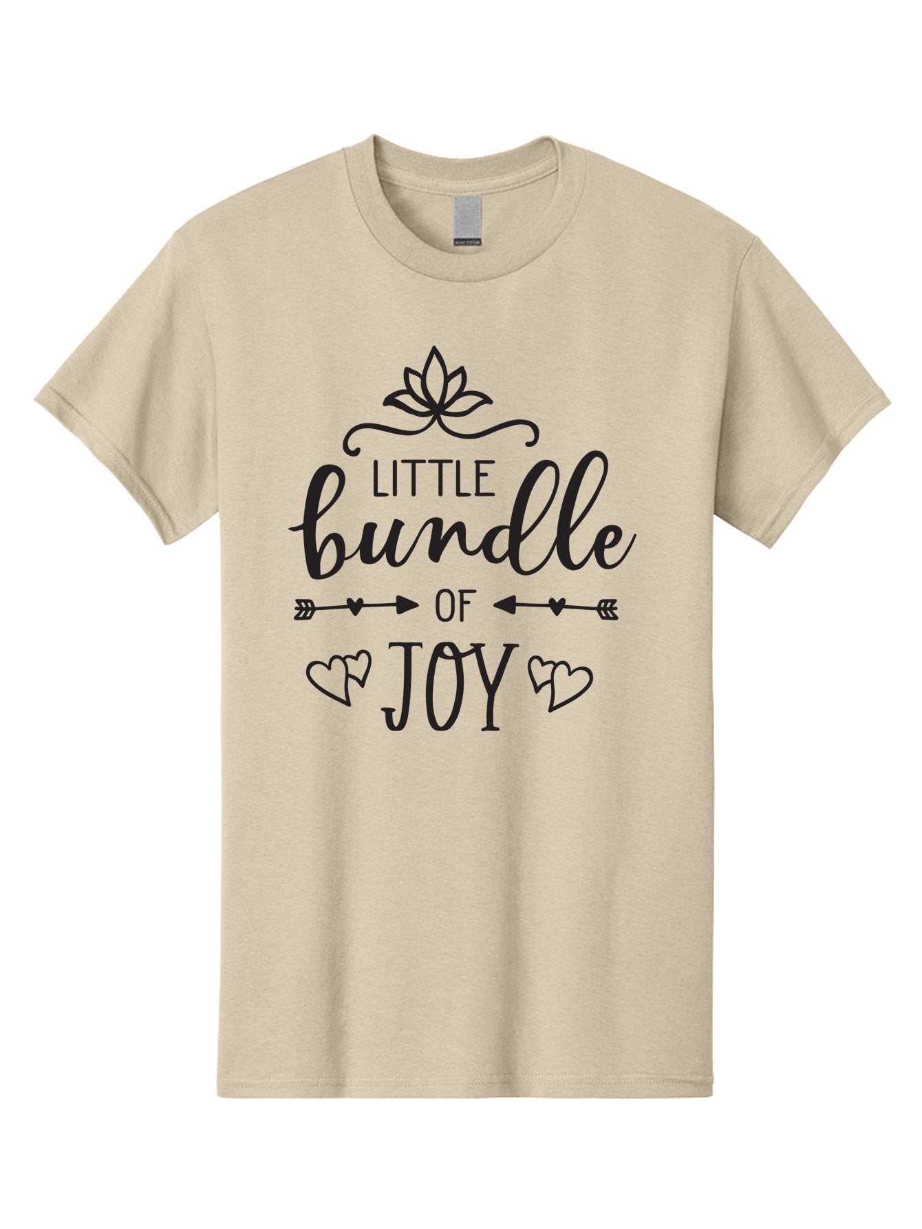 Little-Bundle-Of-Joy Men'S Graphic Tee, 100% Cotton, Comfortable Casual Summer Wear, Machine Washable, New Baby Announcement, Joyful Sentiment, Cute Typography, Baby'S Arrival, Decorative Elements, Hearts, Arrows, Minimalist Design, Aac952 5