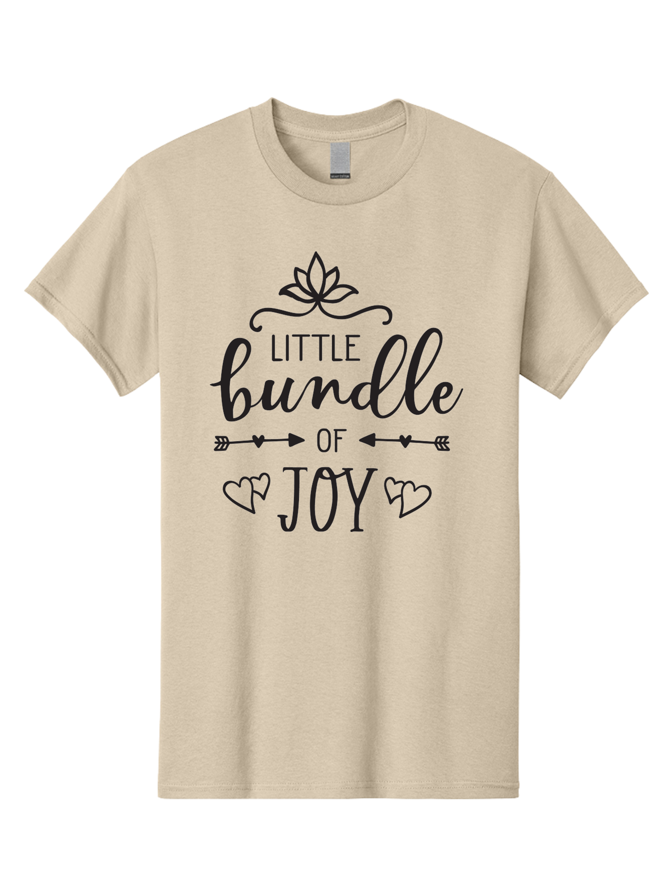 Little-Bundle-Of-Joy Men'S Graphic Tee, 100% Cotton, Comfortable Casual Summer Wear, Machine Washable, New Baby Announcement, Joyful Sentiment, Cute Typography, Baby'S Arrival, Decorative Elements, Hearts, Arrows, Minimalist Design, Aac952 15
