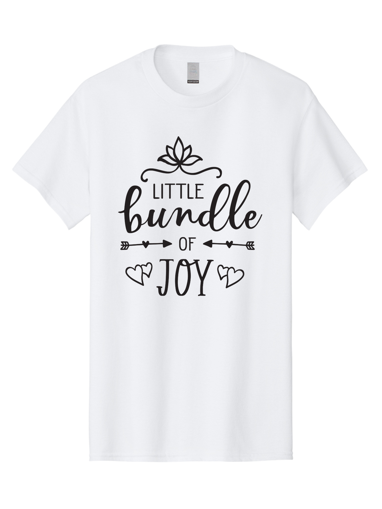 Little-Bundle-Of-Joy Men'S Graphic Tee, 100% Cotton, Comfortable Casual Summer Wear, Machine Washable, New Baby Announcement, Joyful Sentiment, Cute Typography, Baby'S Arrival, Decorative Elements, Hearts, Arrows, Minimalist Design, Aac952 9