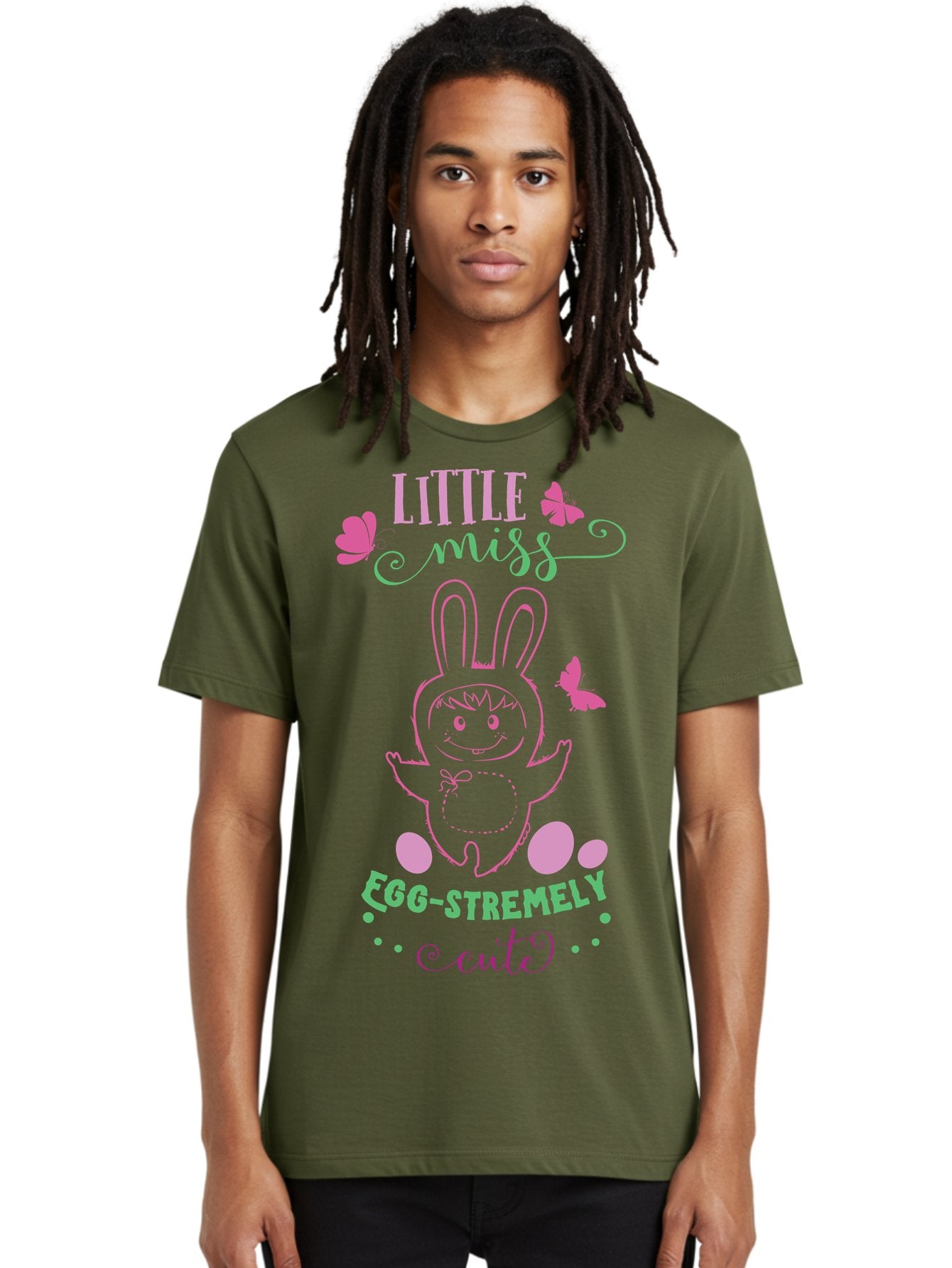 Little-Egg-Stra-Cute Men'S Graphic Tee, 100% Cotton, Comfortable Casual Summer Wear, Machine Washable, Easter Bunny, Cute Cartoon Character, Eggs-Travagant Design, Easter Eggs, Pastel Colors, Whimsical Illustration, Bunny Love, Spring Theme, Aac953 23