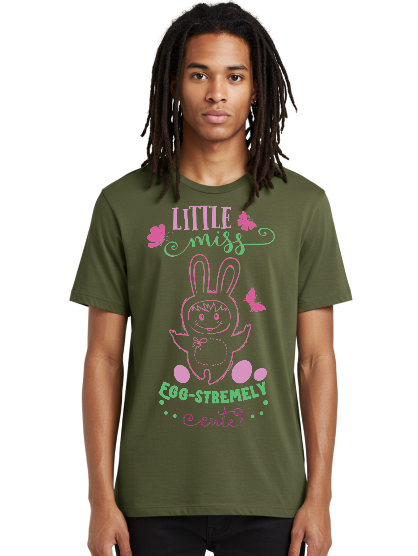 Little-Egg-Stra-Cute Men'S Graphic Tee, 100% Cotton, Comfortable Casual Summer Wear, Machine Washable, Easter Bunny, Cute Cartoon Character, Eggs-Travagant Design, Easter Eggs, Pastel Colors, Whimsical Illustration, Bunny Love, Spring Theme, Aac953 16