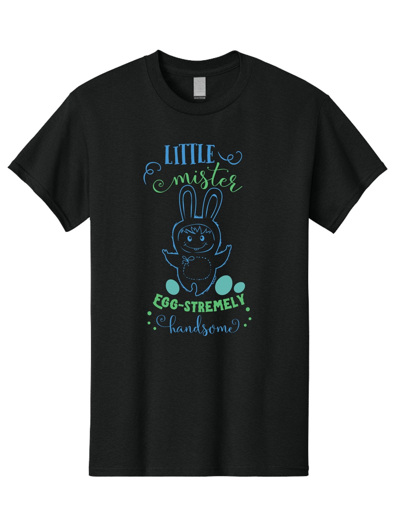 Little-Meepy-Egg-Stremely Men'S Graphic Tee, 100% Cotton, Comfortable Casual Summer Wear, Machine Washable, Easter Bunny, Cute Cartoon Character, Funny Bunny, Easter Eggs, Egg-Stremely Handsome, Little Bunny, Adorable Design, Bunny Love, Aac955