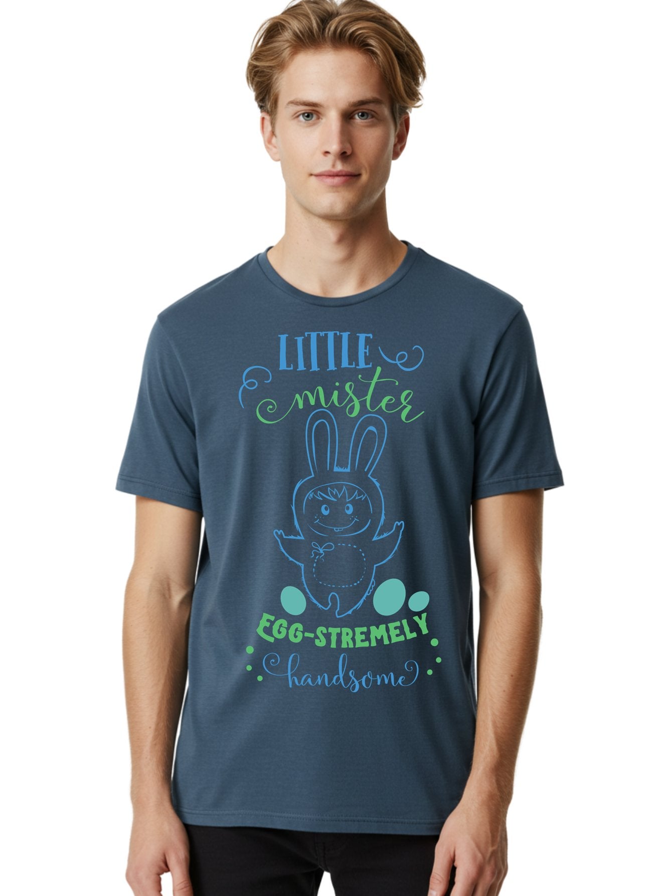 Little-Meepy-Egg-Stremely Men'S Graphic Tee, 100% Cotton, Comfortable Casual Summer Wear, Machine Washable, Easter Bunny, Cute Cartoon Character, Funny Bunny, Easter Eggs, Egg-Stremely Handsome, Little Bunny, Adorable Design, Bunny Love, Aac955 28
