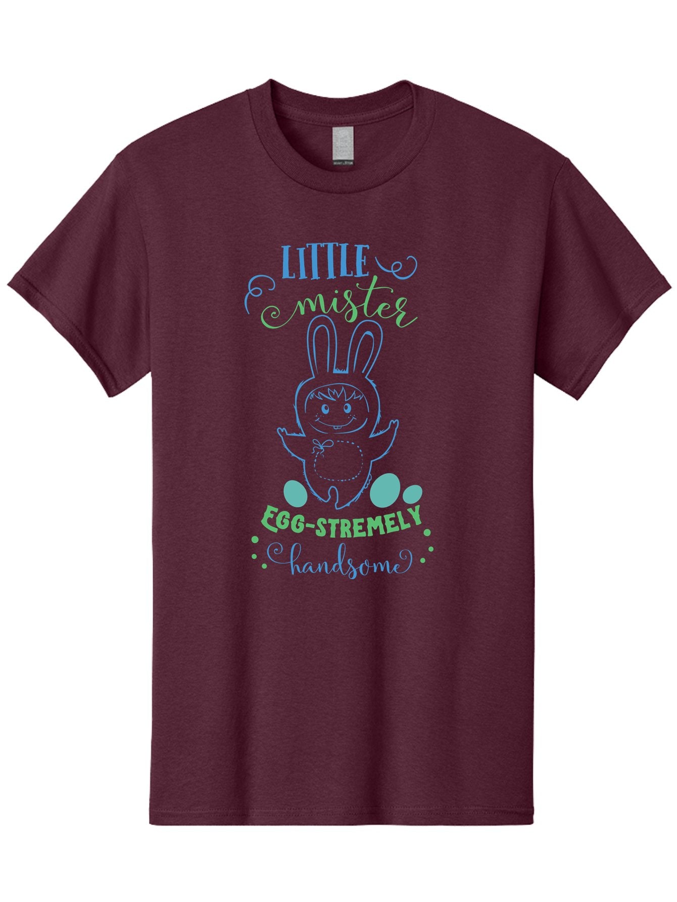 Little-Meepy-Egg-Stremely Men'S Graphic Tee, 100% Cotton, Comfortable Casual Summer Wear, Machine Washable, Easter Bunny, Cute Cartoon Character, Funny Bunny, Easter Eggs, Egg-Stremely Handsome, Little Bunny, Adorable Design, Bunny Love, Aac955