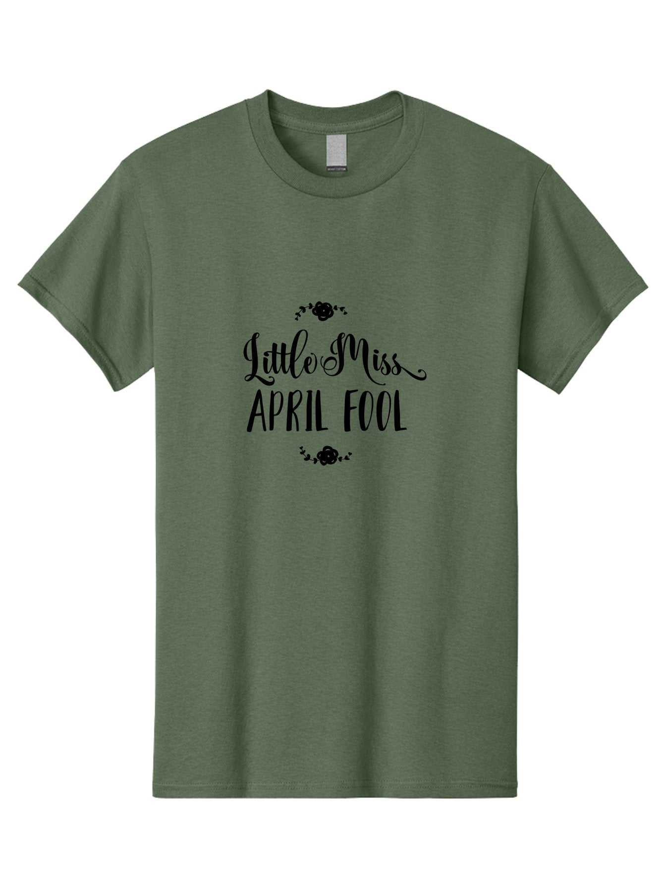 Little-Miss-April-Fool Men'S Graphic Tee, 100% Cotton, Comfortable Casual Summer Wear, Machine Washable, April Fools Day, Prankster, Playful Humor, Little Miss, Black Roses, Elegant Script, Whimsical Design, Spring Pranks, Funny Graphics, Aac956 9