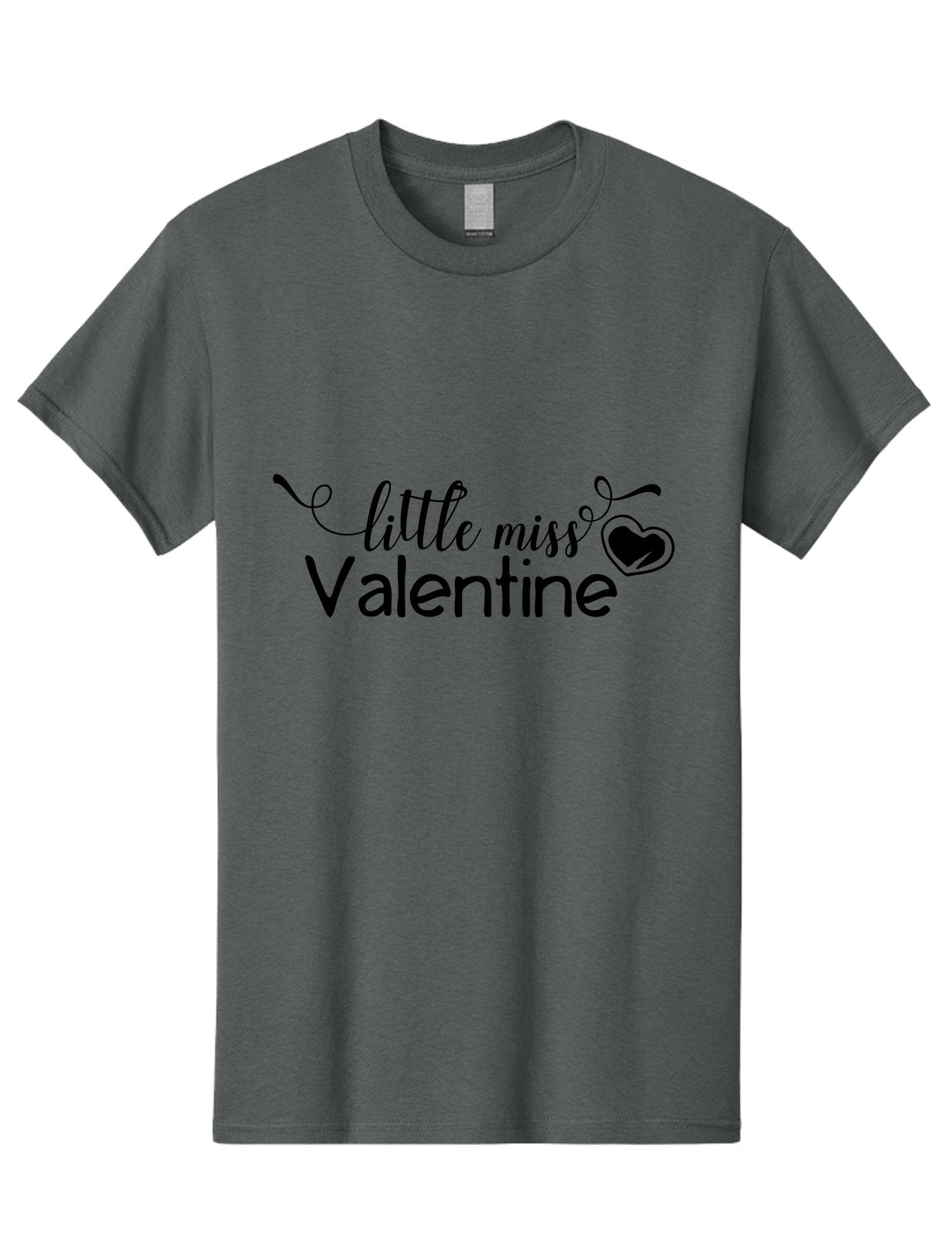 Little-Miss-Valentine Men'S Graphic Tee, 100% Cotton, Comfortable Casual Summer Wear, Machine Washable, Valentine'S Day Graphic, Little Miss Valentine Text, Heart Decoration, Love Symbol, Black Font, Cute Design, Valentine'S Day Cards, Aac958 14