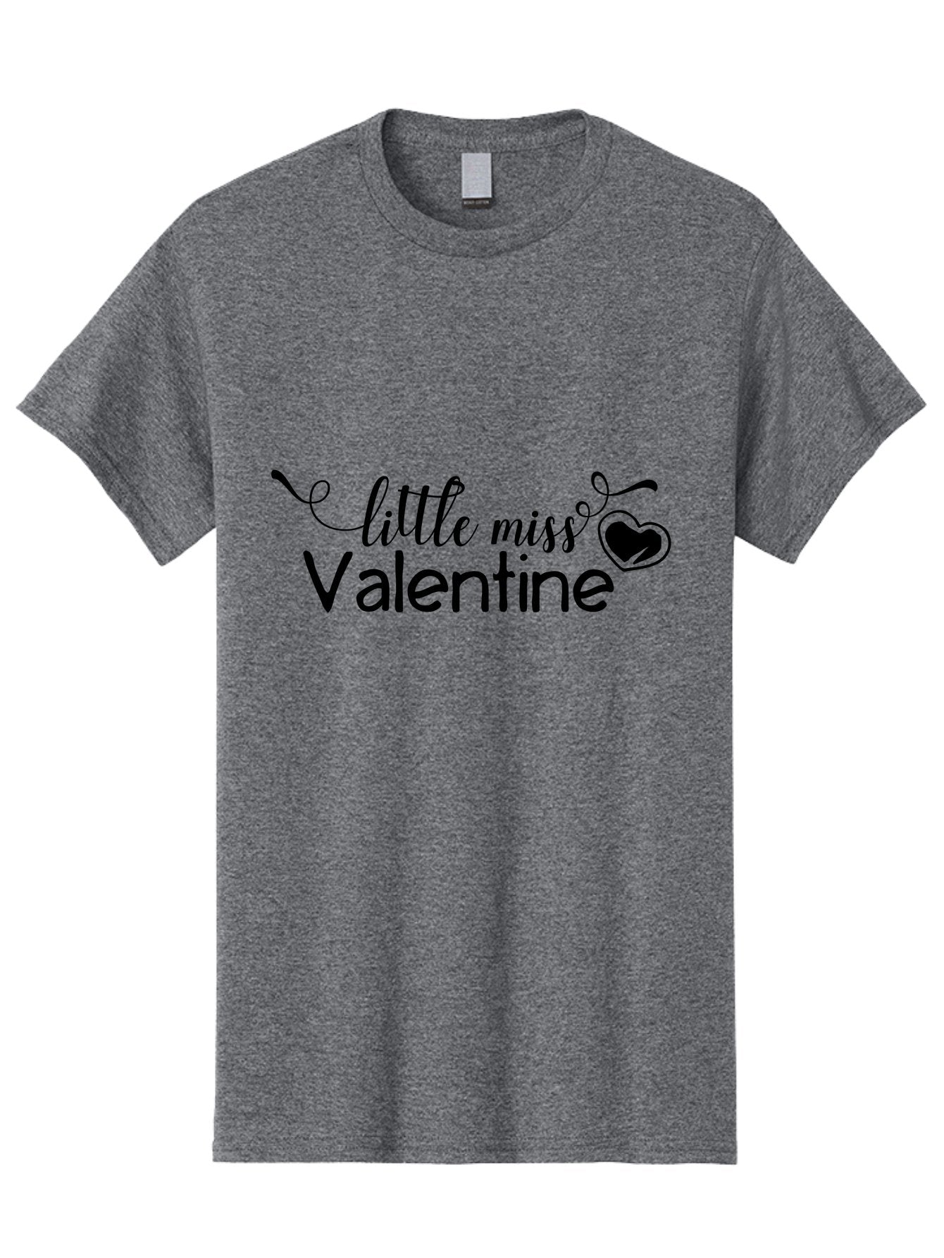 Little-Miss-Valentine Men'S Graphic Tee, 100% Cotton, Comfortable Casual Summer Wear, Machine Washable, Valentine'S Day Graphic, Little Miss Valentine Text, Heart Decoration, Love Symbol, Black Font, Cute Design, Valentine'S Day Cards, Aac958 3