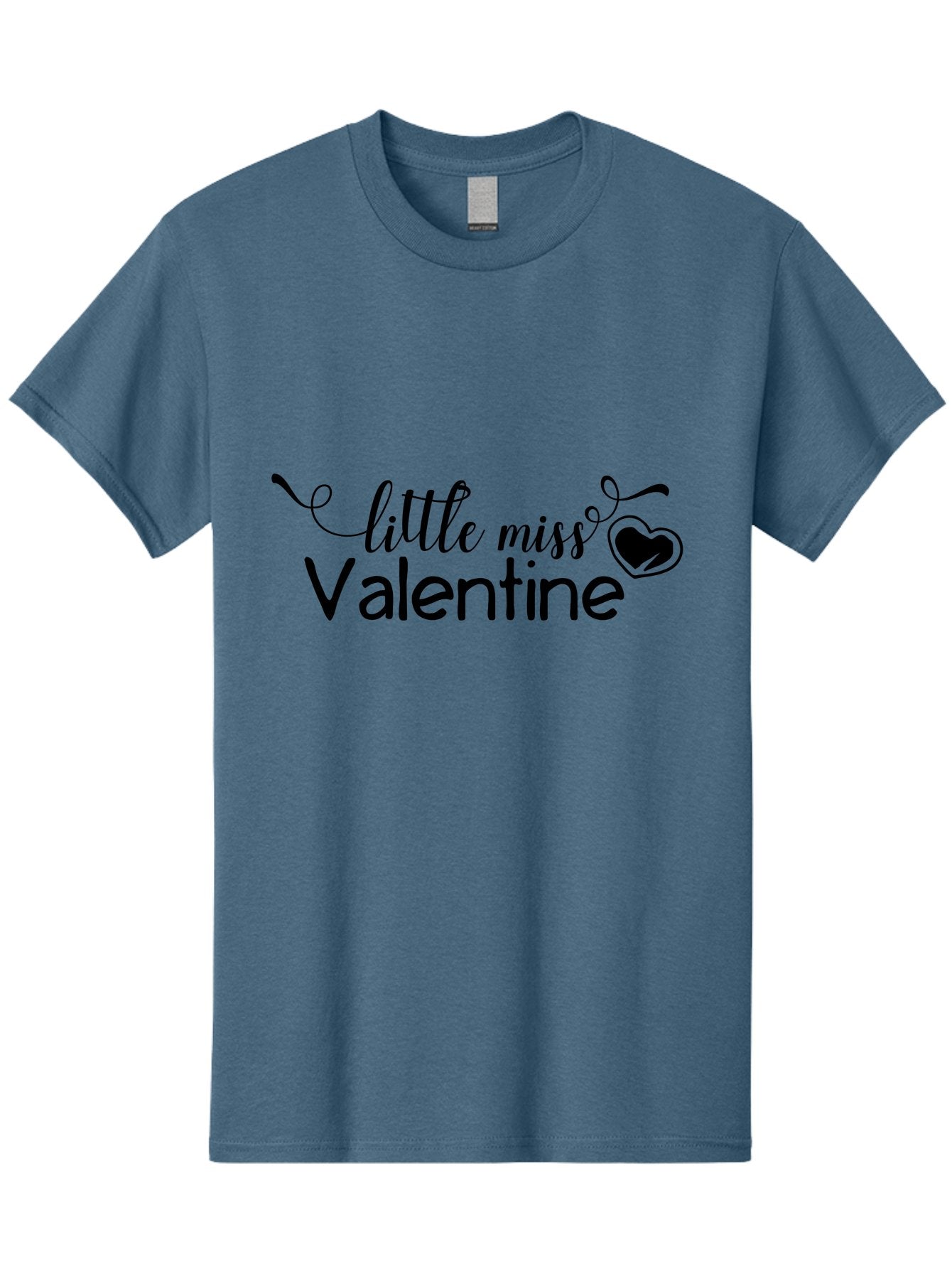 Little-Miss-Valentine Men'S Graphic Tee, 100% Cotton, Comfortable Casual Summer Wear, Machine Washable, Valentine'S Day Graphic, Little Miss Valentine Text, Heart Decoration, Love Symbol, Black Font, Cute Design, Valentine'S Day Cards, Aac958 9