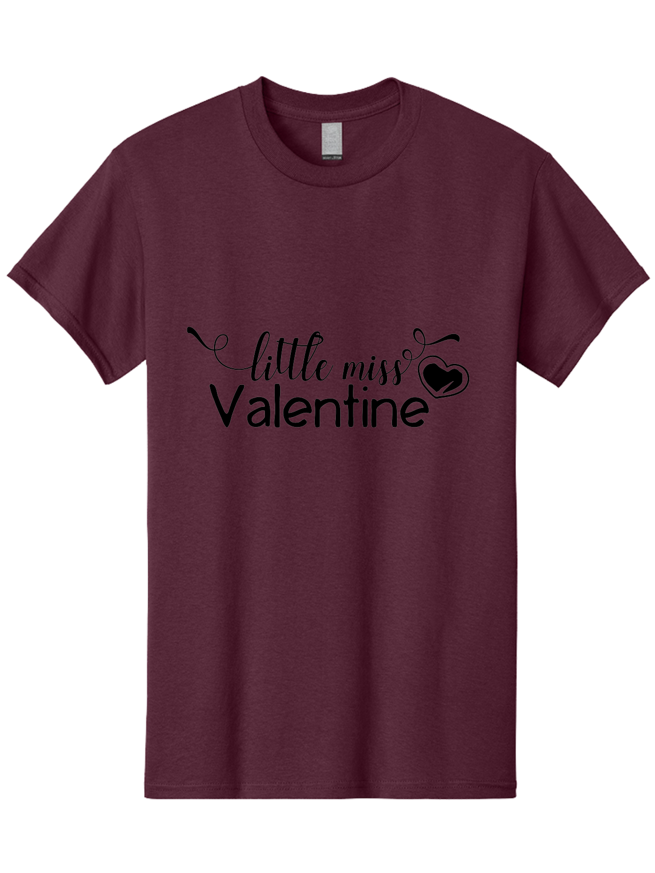 Little-Miss-Valentine Men'S Graphic Tee, 100% Cotton, Comfortable Casual Summer Wear, Machine Washable, Valentine'S Day Graphic, Little Miss Valentine Text, Heart Decoration, Love Symbol, Black Font, Cute Design, Valentine'S Day Cards, Aac958 25