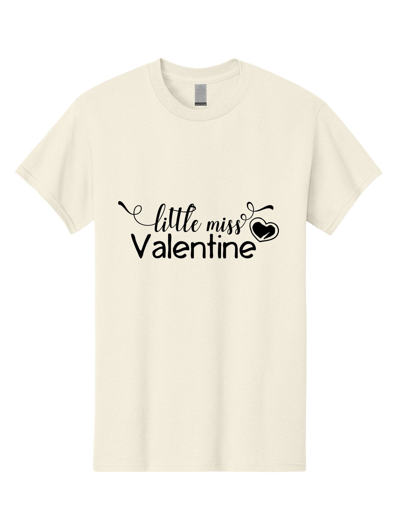 Little-Miss-Valentine Men'S Graphic Tee, 100% Cotton, Comfortable Casual Summer Wear, Machine Washable, Valentine'S Day Graphic, Little Miss Valentine Text, Heart Decoration, Love Symbol, Black Font, Cute Design, Valentine'S Day Cards, Aac958