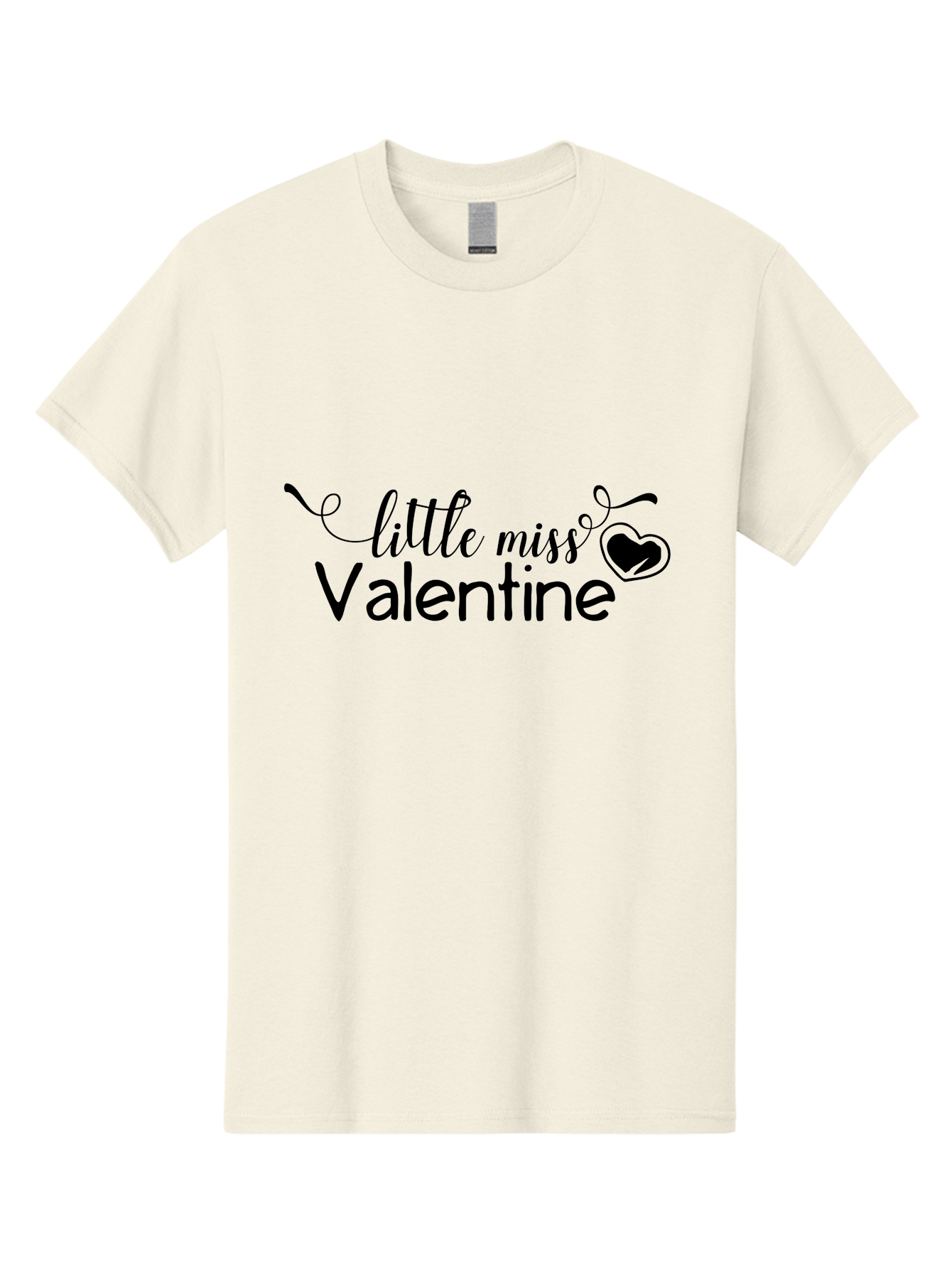 Little-Miss-Valentine Men'S Graphic Tee, 100% Cotton, Comfortable Casual Summer Wear, Machine Washable, Valentine'S Day Graphic, Little Miss Valentine Text, Heart Decoration, Love Symbol, Black Font, Cute Design, Valentine'S Day Cards, Aac958 21