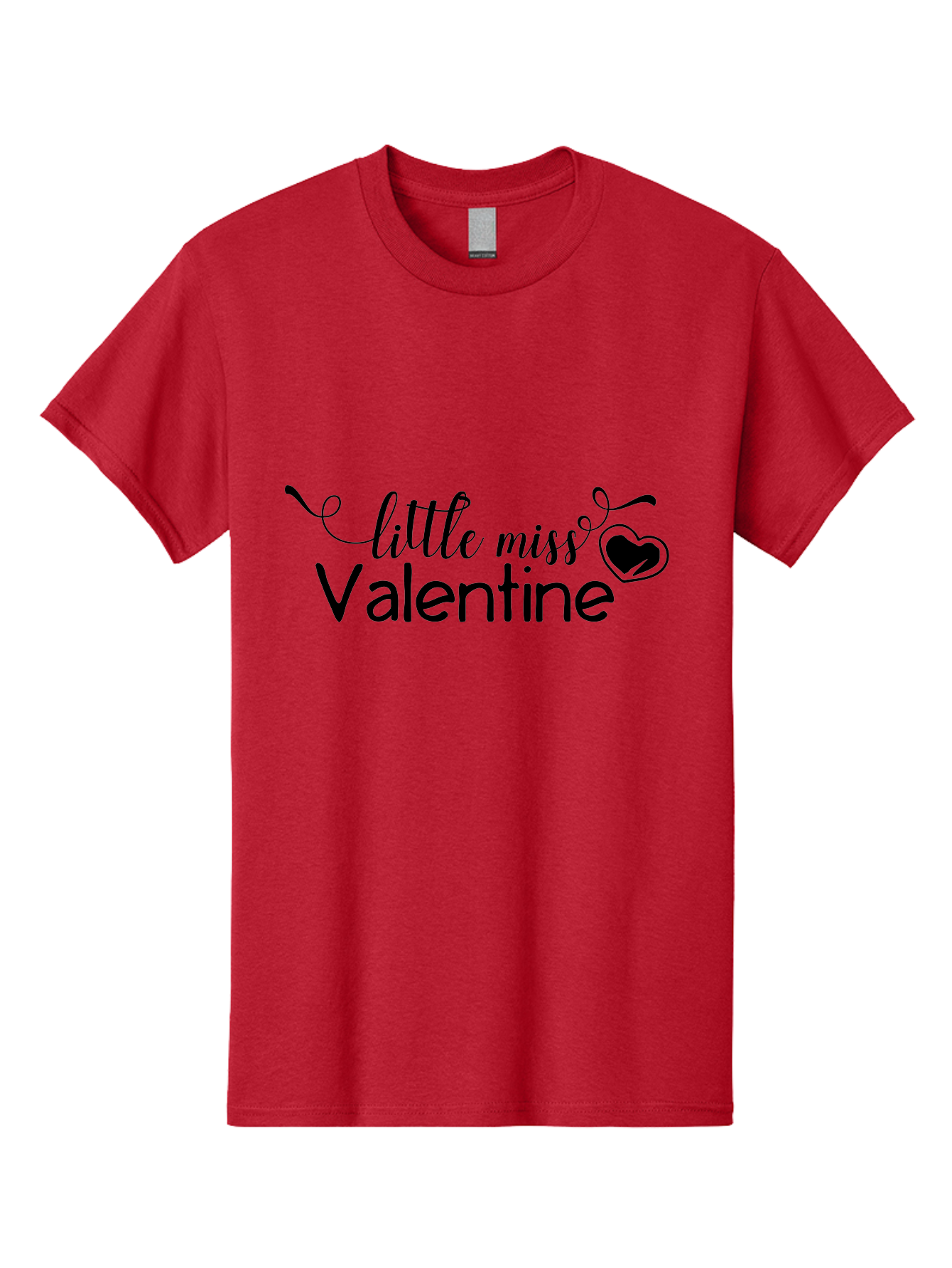 Little-Miss-Valentine Men'S Graphic Tee, 100% Cotton, Comfortable Casual Summer Wear, Machine Washable, Valentine'S Day Graphic, Little Miss Valentine Text, Heart Decoration, Love Symbol, Black Font, Cute Design, Valentine'S Day Cards, Aac958 23