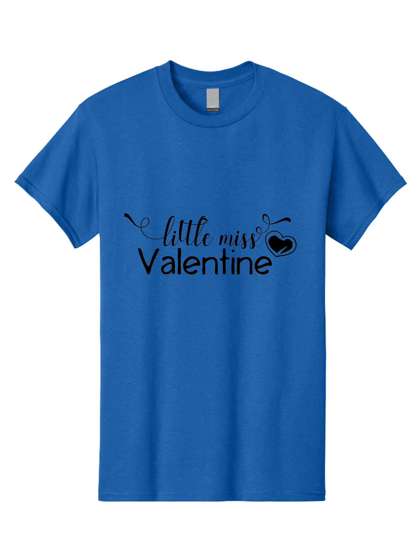 Little-Miss-Valentine Men'S Graphic Tee, 100% Cotton, Comfortable Casual Summer Wear, Machine Washable, Valentine'S Day Graphic, Little Miss Valentine Text, Heart Decoration, Love Symbol, Black Font, Cute Design, Valentine'S Day Cards, Aac958 19