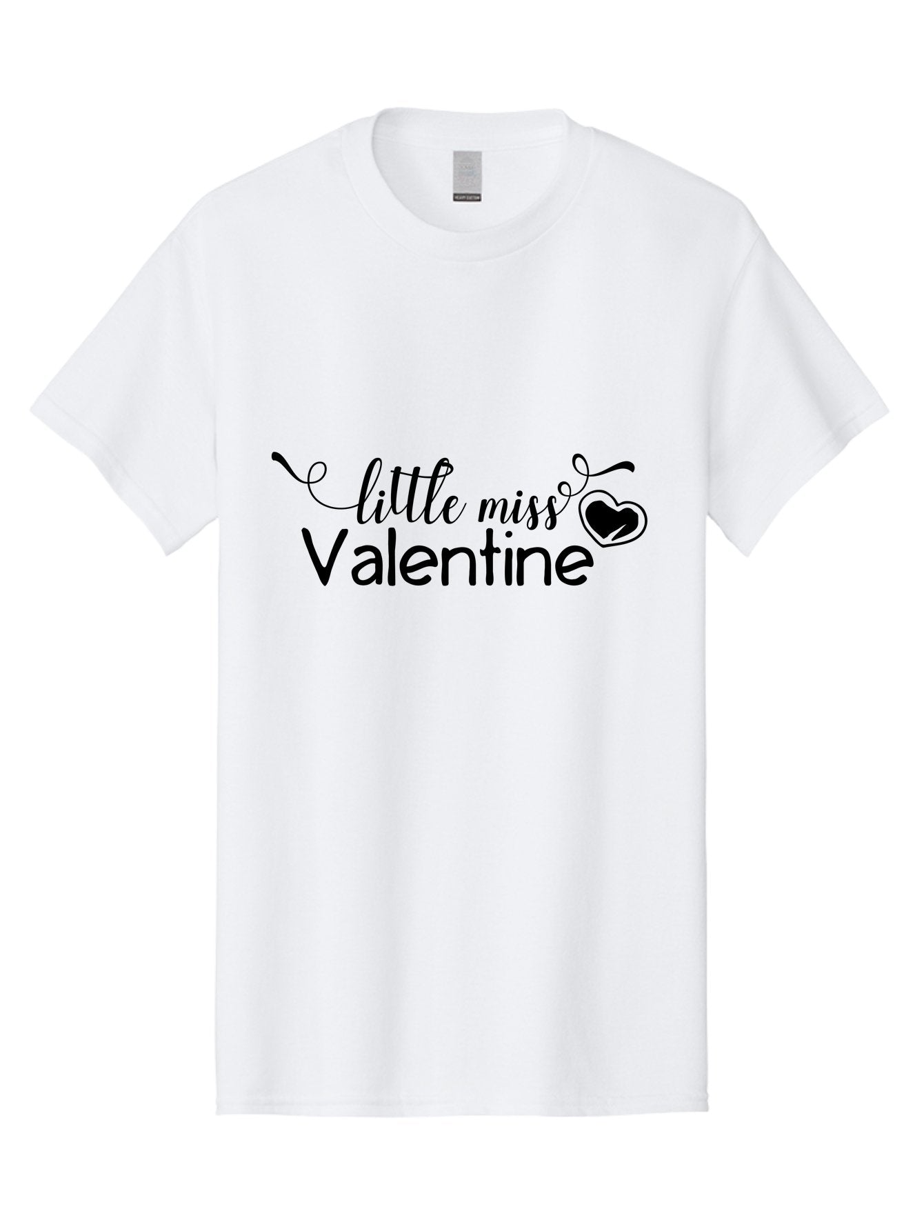Little-Miss-Valentine Men'S Graphic Tee, 100% Cotton, Comfortable Casual Summer Wear, Machine Washable, Valentine'S Day Graphic, Little Miss Valentine Text, Heart Decoration, Love Symbol, Black Font, Cute Design, Valentine'S Day Cards, Aac958 8