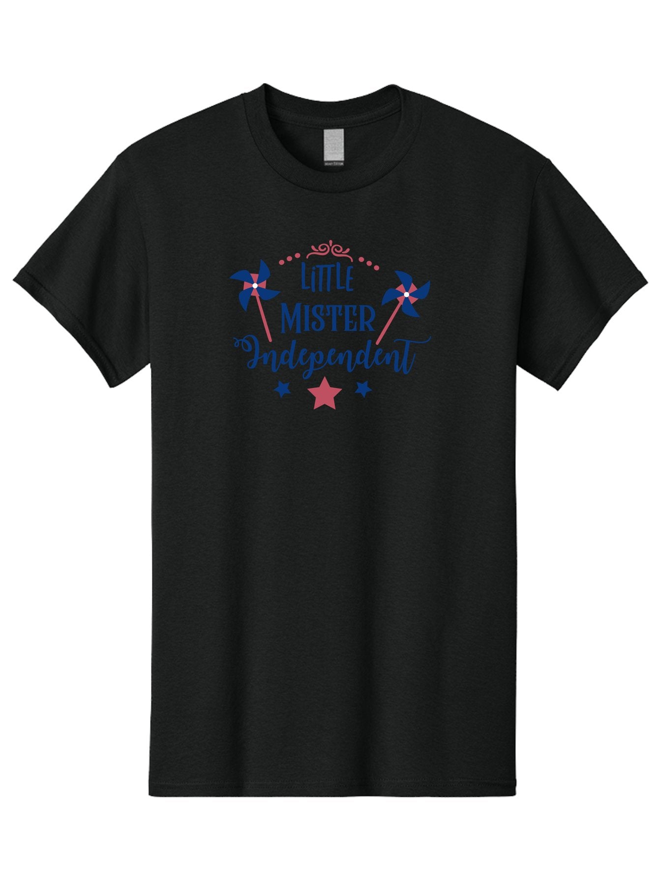 Little-Mister-Independent Men'S Graphic Tee, 100% Cotton, Comfortable Casual Summer Wear, Machine Washable, Independence, Little Mister, Children'S Party, Birthday Celebration, Pink And Blue Decorations, Star Symbols, Pinwheel Graphics, Aac959 5
