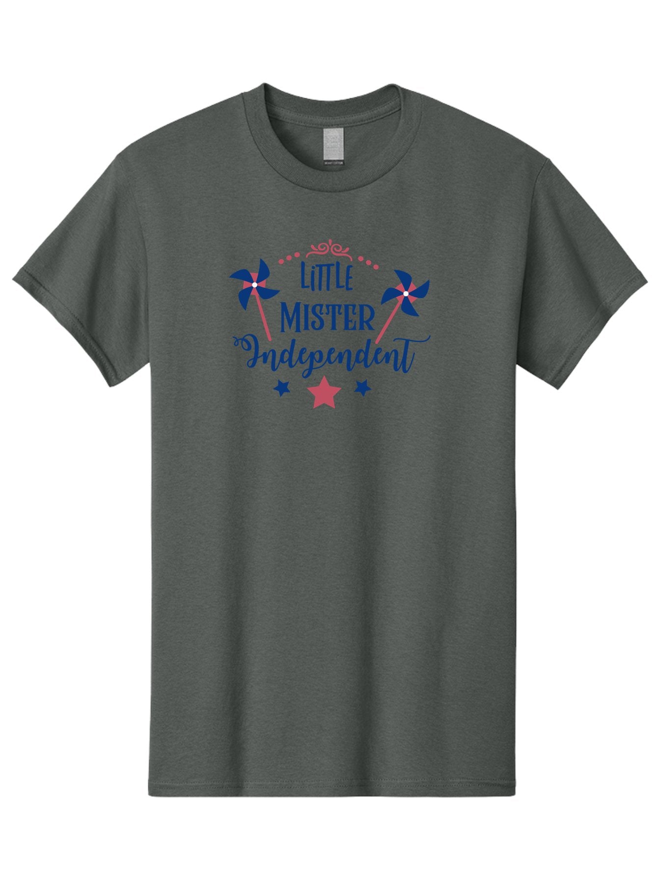 Little-Mister-Independent Men'S Graphic Tee, 100% Cotton, Comfortable Casual Summer Wear, Machine Washable, Independence, Little Mister, Children'S Party, Birthday Celebration, Pink And Blue Decorations, Star Symbols, Pinwheel Graphics, Aac959 13
