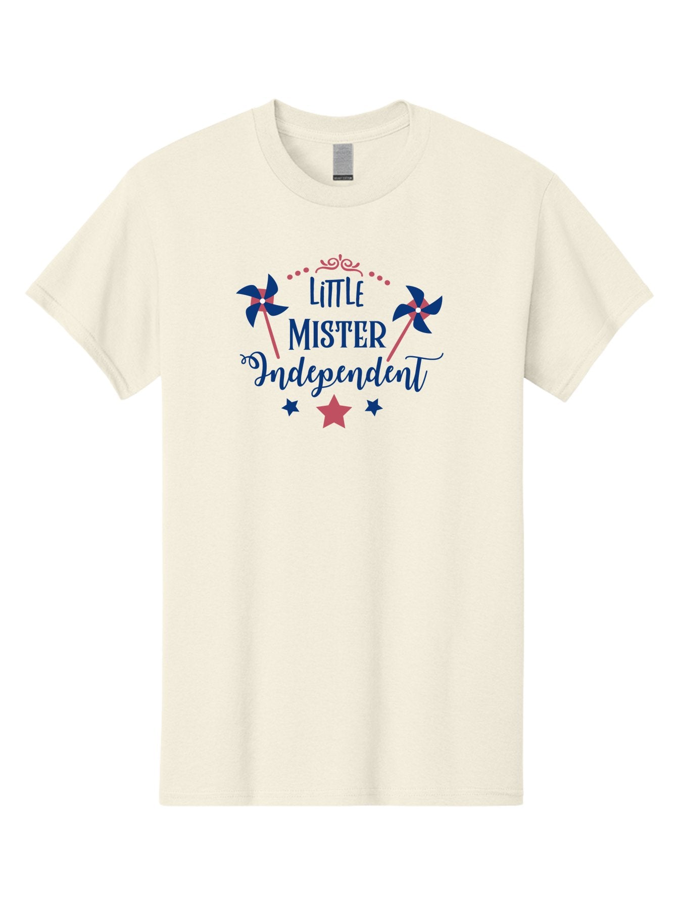 Little-Mister-Independent Men'S Graphic Tee, 100% Cotton, Comfortable Casual Summer Wear, Machine Washable, Independence, Little Mister, Children'S Party, Birthday Celebration, Pink And Blue Decorations, Star Symbols, Pinwheel Graphics, Aac959 14