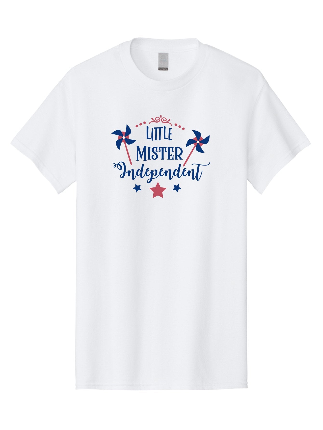 Little-Mister-Independent Men'S Graphic Tee, 100% Cotton, Comfortable Casual Summer Wear, Machine Washable, Independence, Little Mister, Children'S Party, Birthday Celebration, Pink And Blue Decorations, Star Symbols, Pinwheel Graphics, Aac959 8