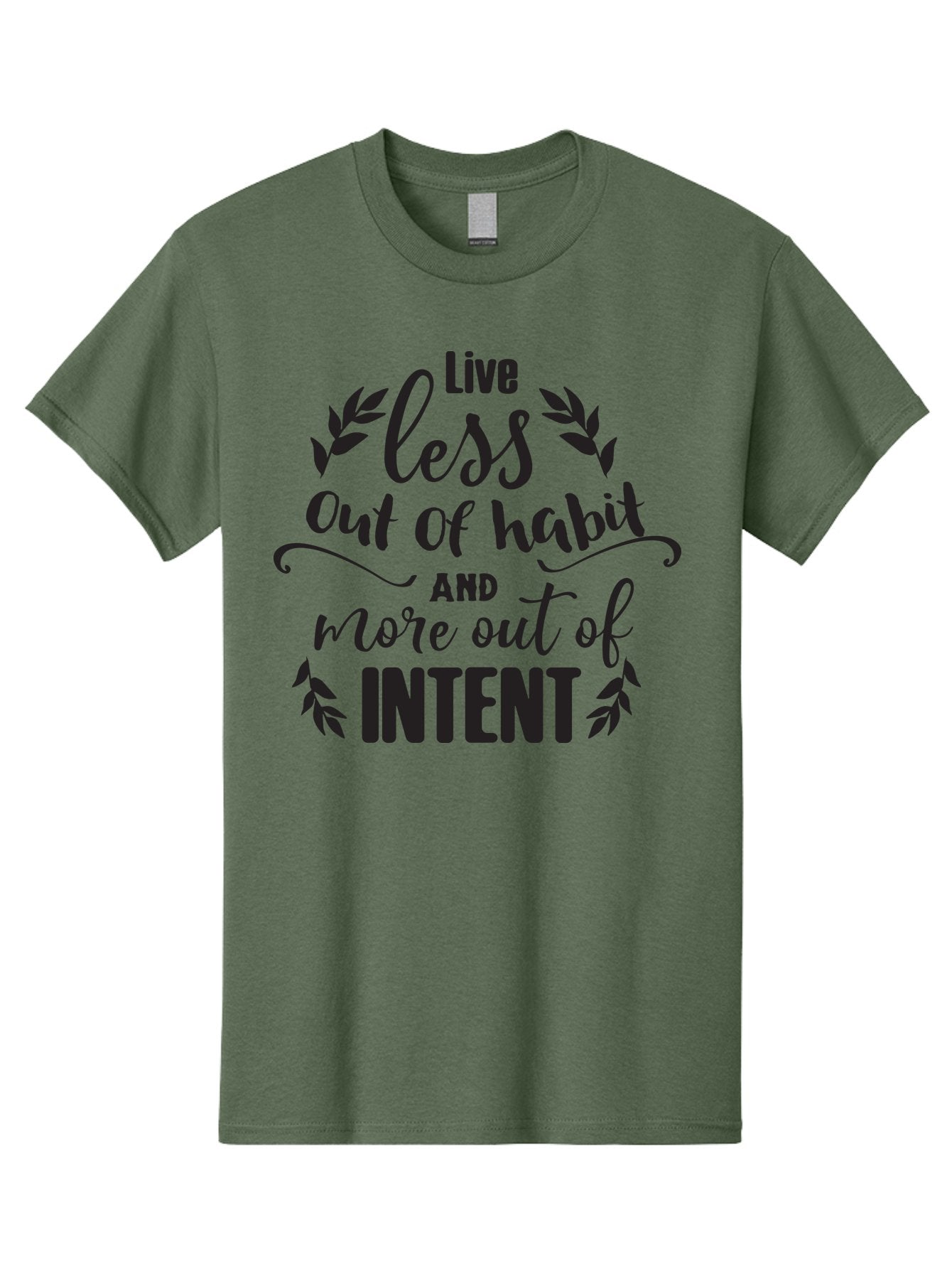 Live-Less-Out-Of-Habit-And-More-Out-Of-Intent Men'S Graphic Tee, 100% Cotton, Comfortable Casual Summer Wear, Machine Washable, Motivational Quote, Inspirational Words, Live With Intent, Positive Affirmation, Self-Improvement, Mindfulness, Aac963 14
