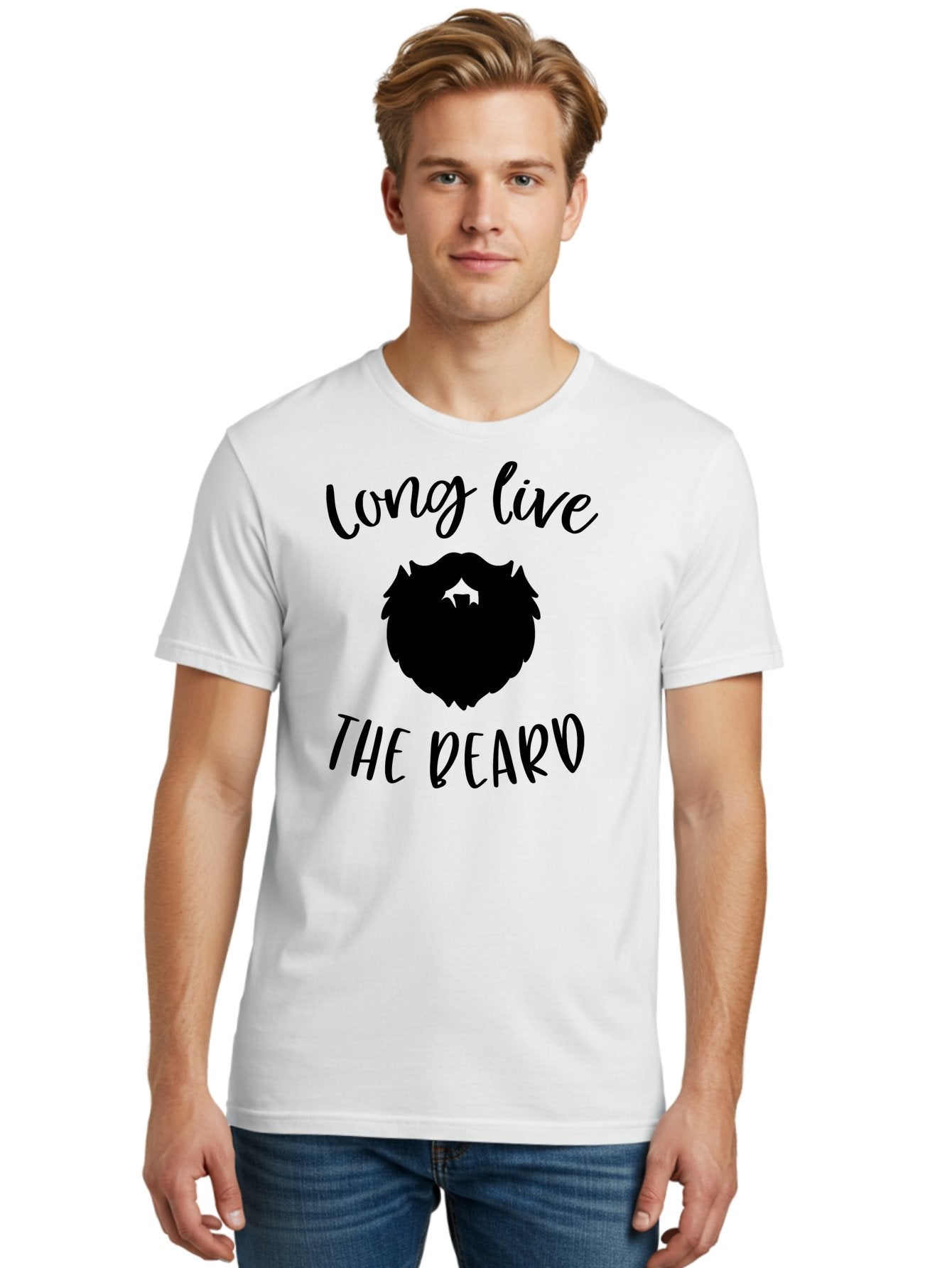 Long-Live-The-Beard Men'S Graphic Tee, 100% Cotton, Comfortable Casual Summer Wear, Machine Washable, Beard Logo, Hipster Culture, Stylish Design, Beard Appreciation, Long Live The Beard, Trendy Graphics, Modern Hipster, Fashionable Beards Aac965 27