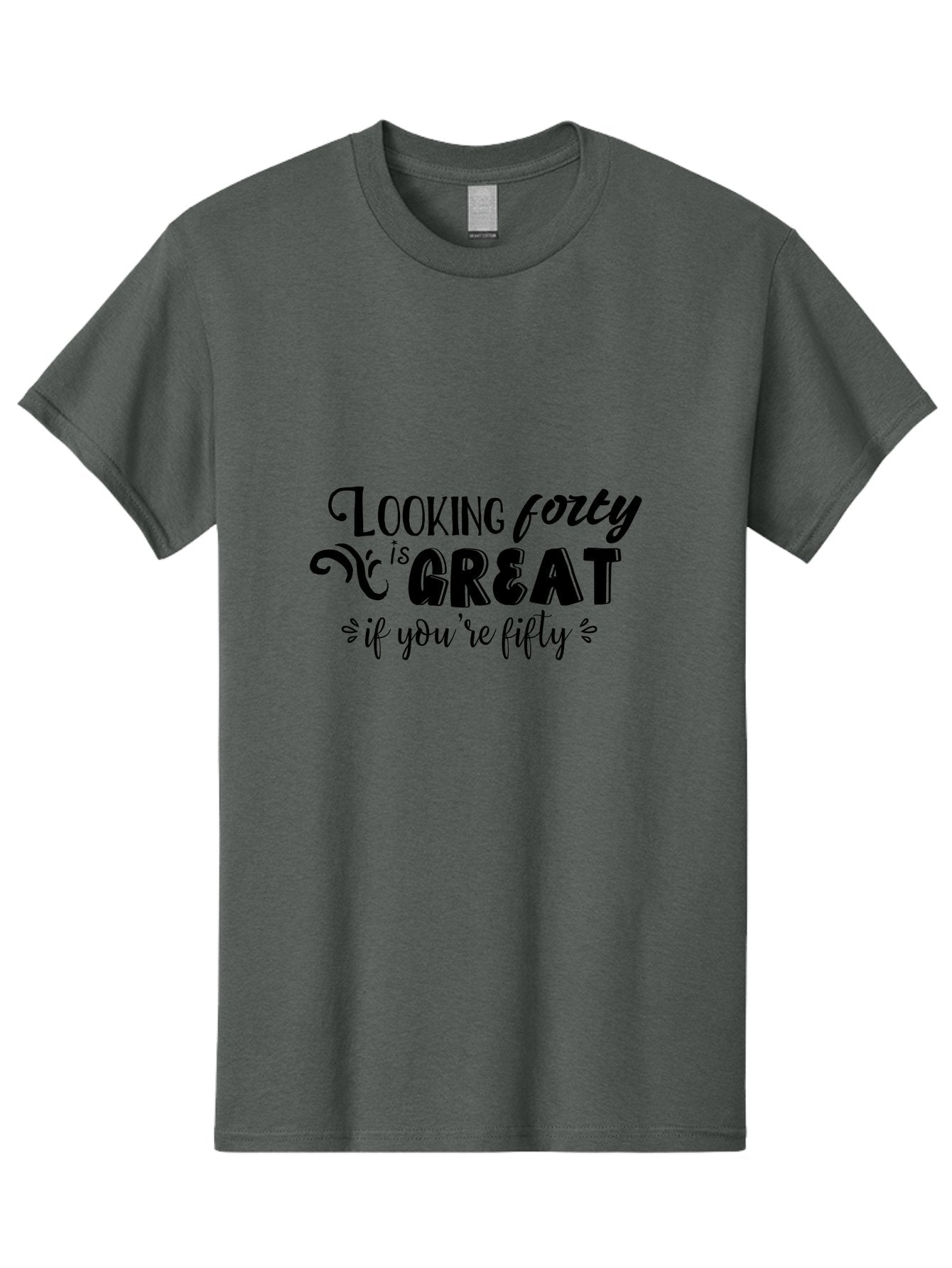 Looking-Forty-Is-Great Men'S Graphic Tee, 100% Cotton, Comfortable Casual Summer Wear, Machine Washable, Funny Quotes, Age Is Just A Number, Humor, Witty Sayings, Funny T-Shirts, Sarcastic Quotes, Funny Slogans, Great Designs Aac967 7