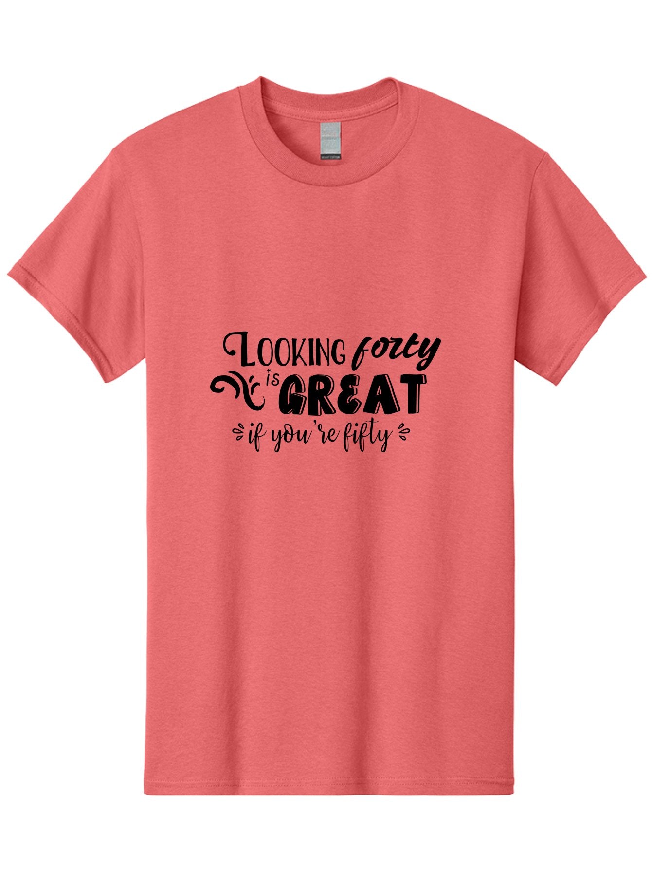 Looking-Forty-Is-Great Men'S Graphic Tee, 100% Cotton, Comfortable Casual Summer Wear, Machine Washable, Funny Quotes, Age Is Just A Number, Humor, Witty Sayings, Funny T-Shirts, Sarcastic Quotes, Funny Slogans, Great Designs Aac967 14