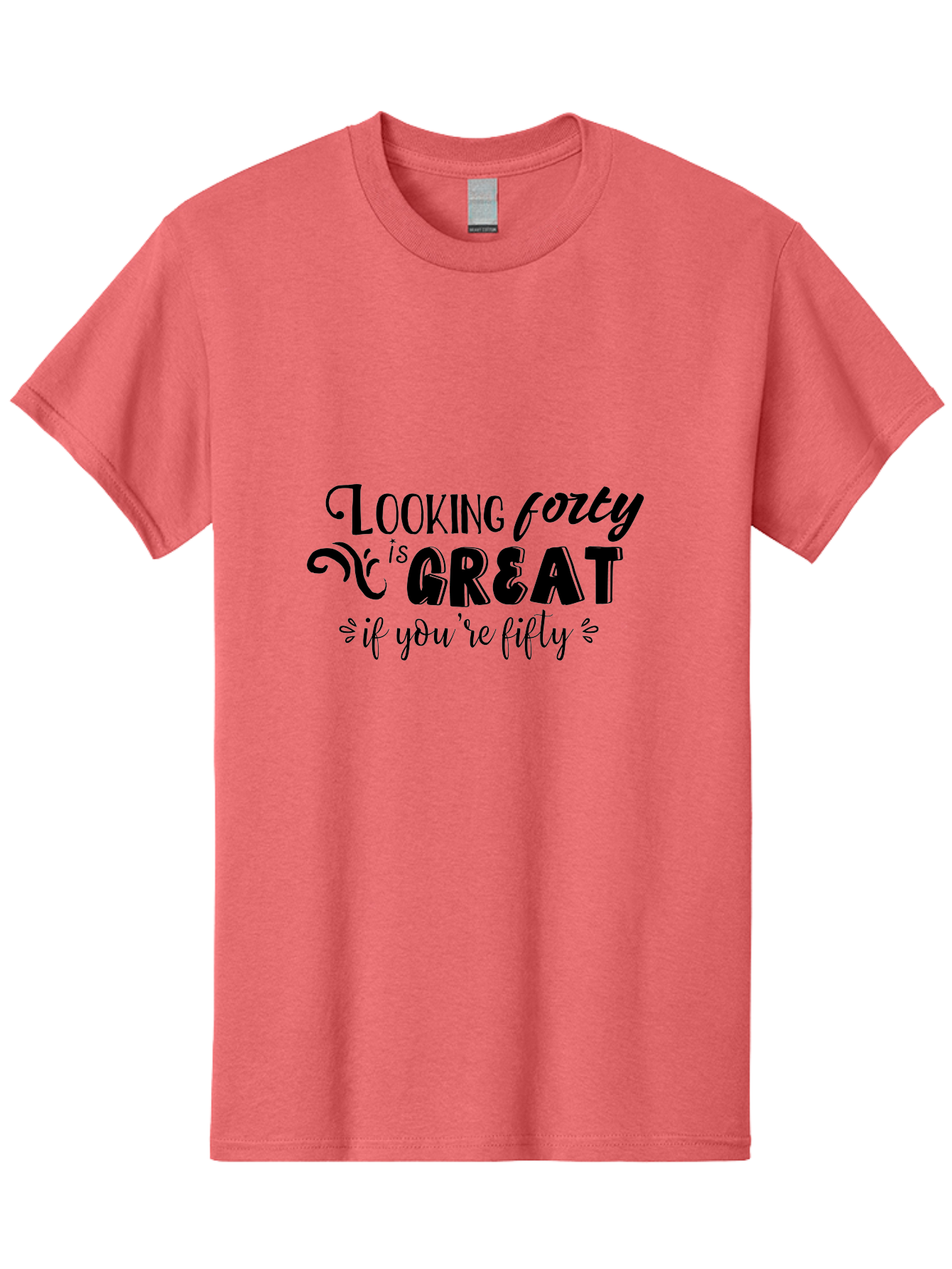 Looking-Forty-Is-Great Men'S Graphic Tee, 100% Cotton, Comfortable Casual Summer Wear, Machine Washable, Funny Quotes, Age Is Just A Number, Humor, Witty Sayings, Funny T-Shirts, Sarcastic Quotes, Funny Slogans, Great Designs Aac967 3